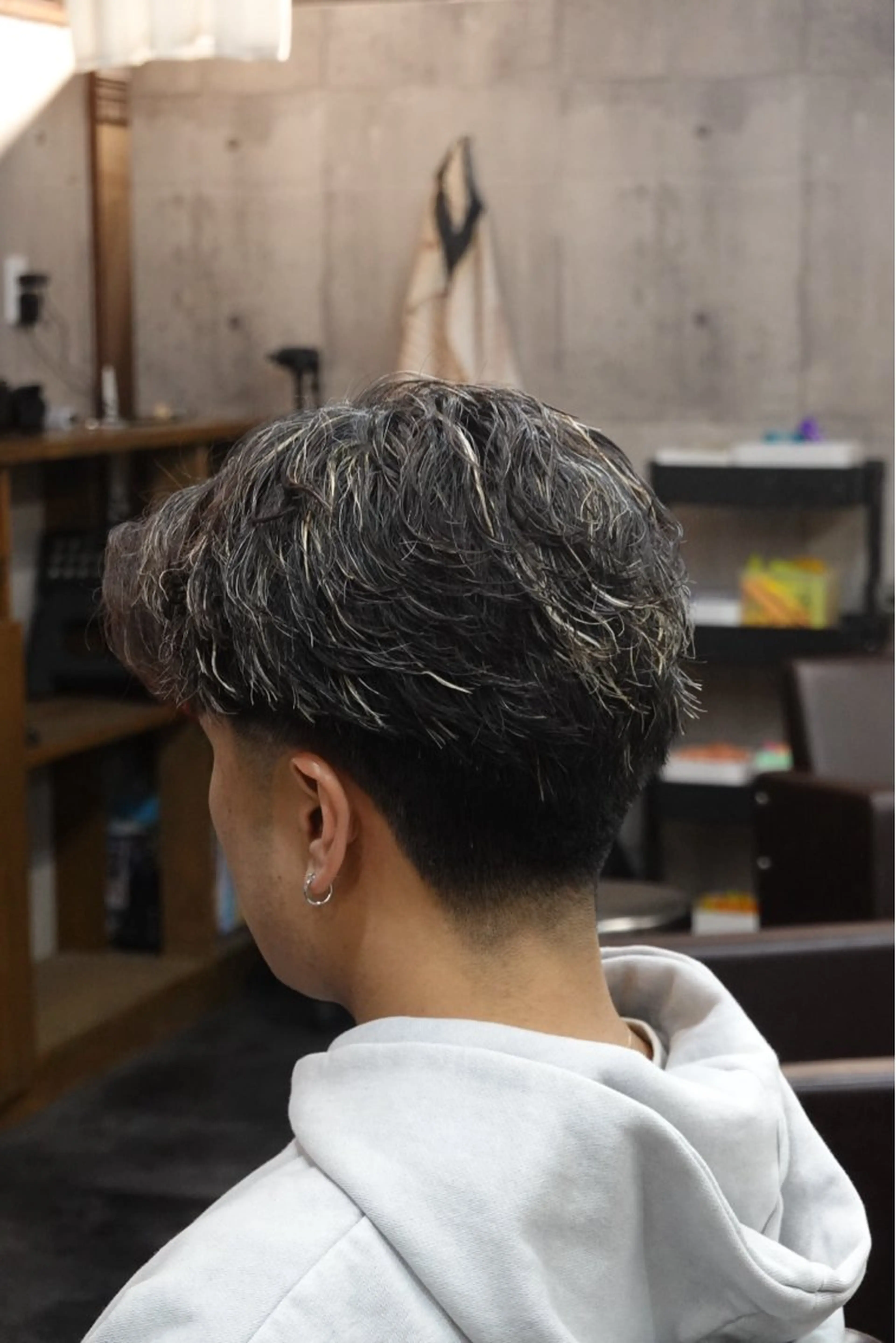 パーマ メンズ フェードカット 川崎 健翔のヘアスタイル