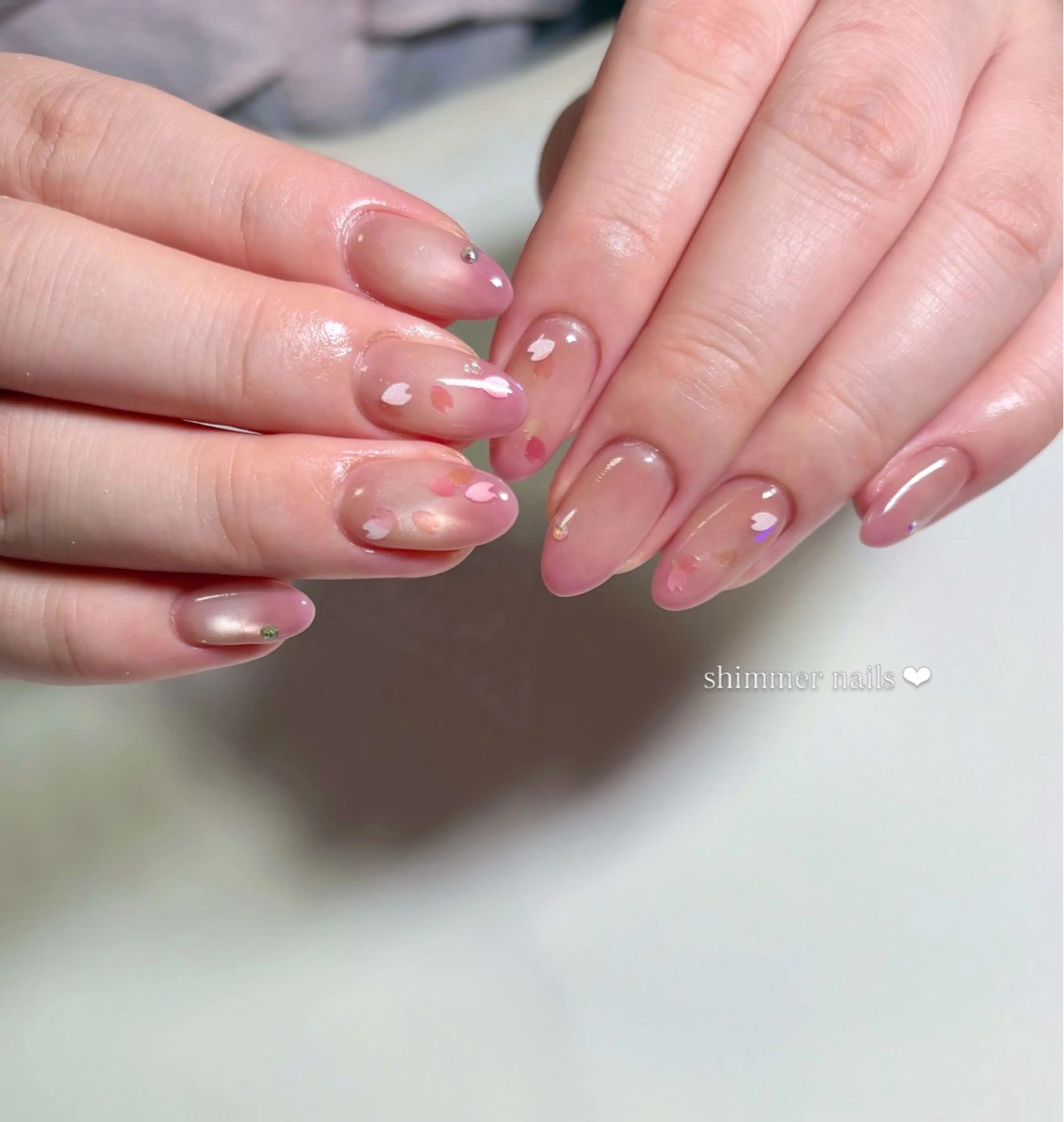ネイル アートネイル 桜ネイル shimmer nailsのネイルデザイン
