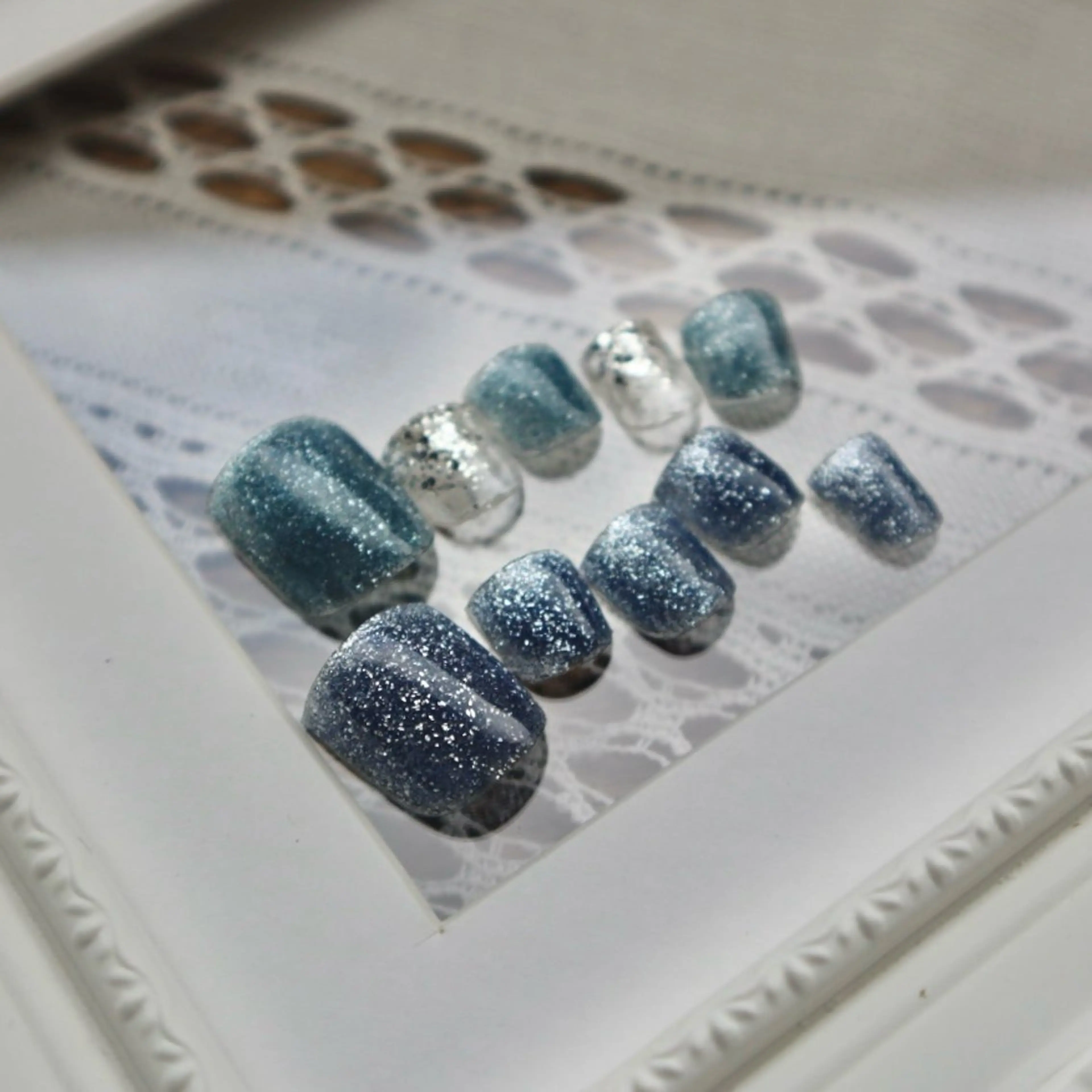 ネイル ブルー フットネイル Reflection marikoのネイルデザイン