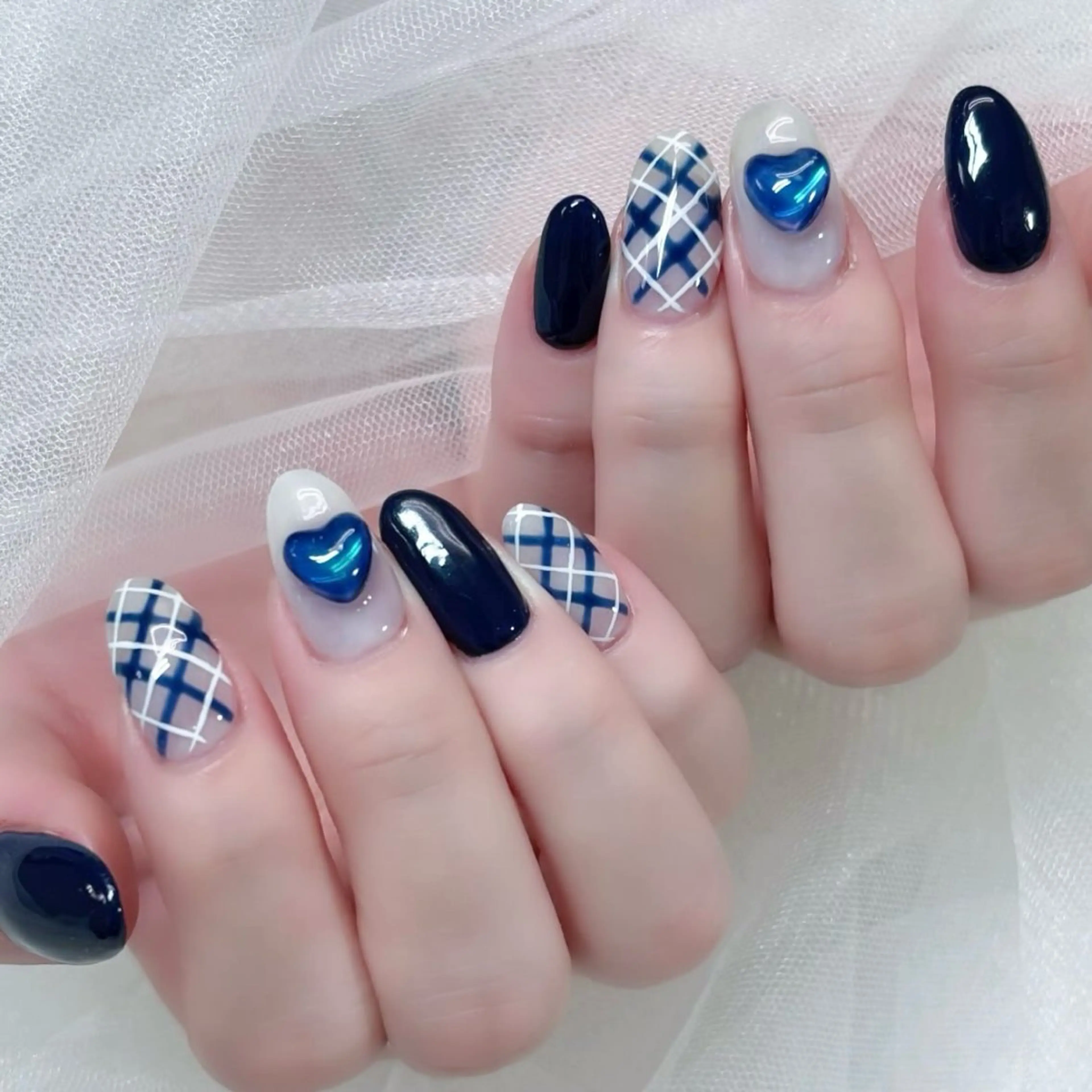 ネイル ネイビー ハンドネイル 中野駅徒歩1分 ミオのネイルデザイン