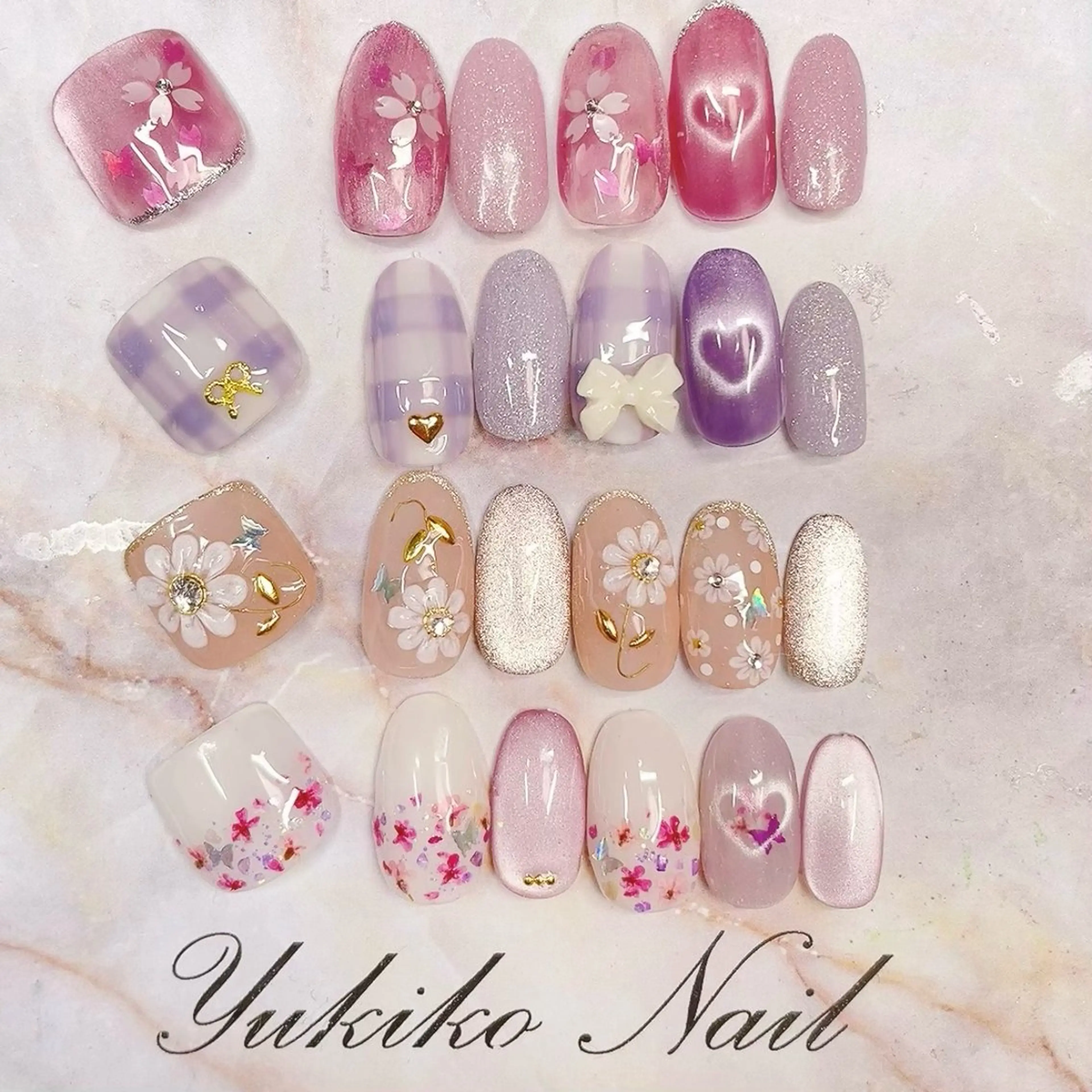 ネイル 桜ネイル フラワーネイル 春ネイル ユキコ ネイルのネイルデザイン
