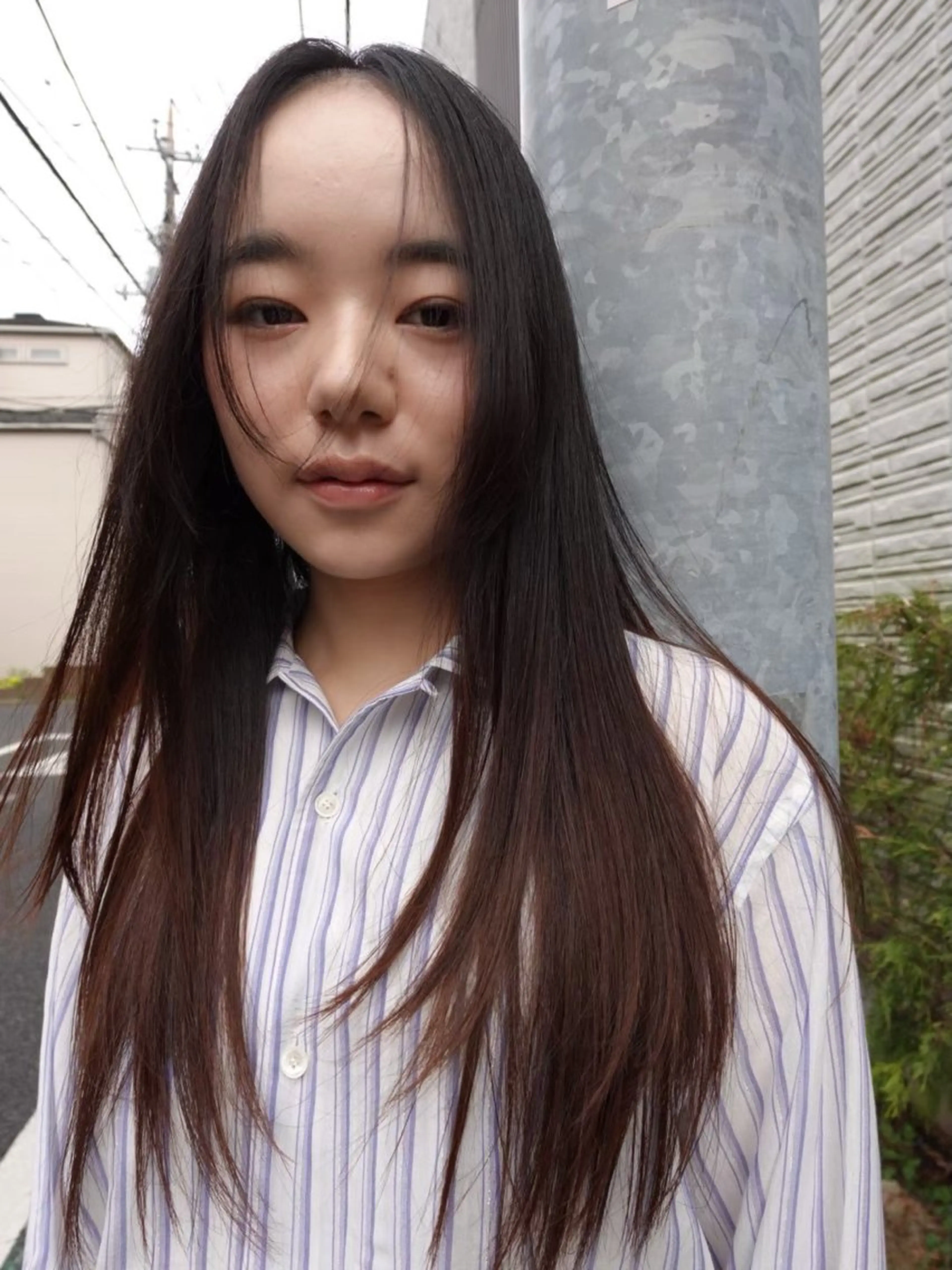 ミディアム カラー パーマ ミディアムパーマ アッシュ バレイヤージュ ベージュカラー ブリーチ カット ヘアカラー CEINE loqのヘアスタイル
