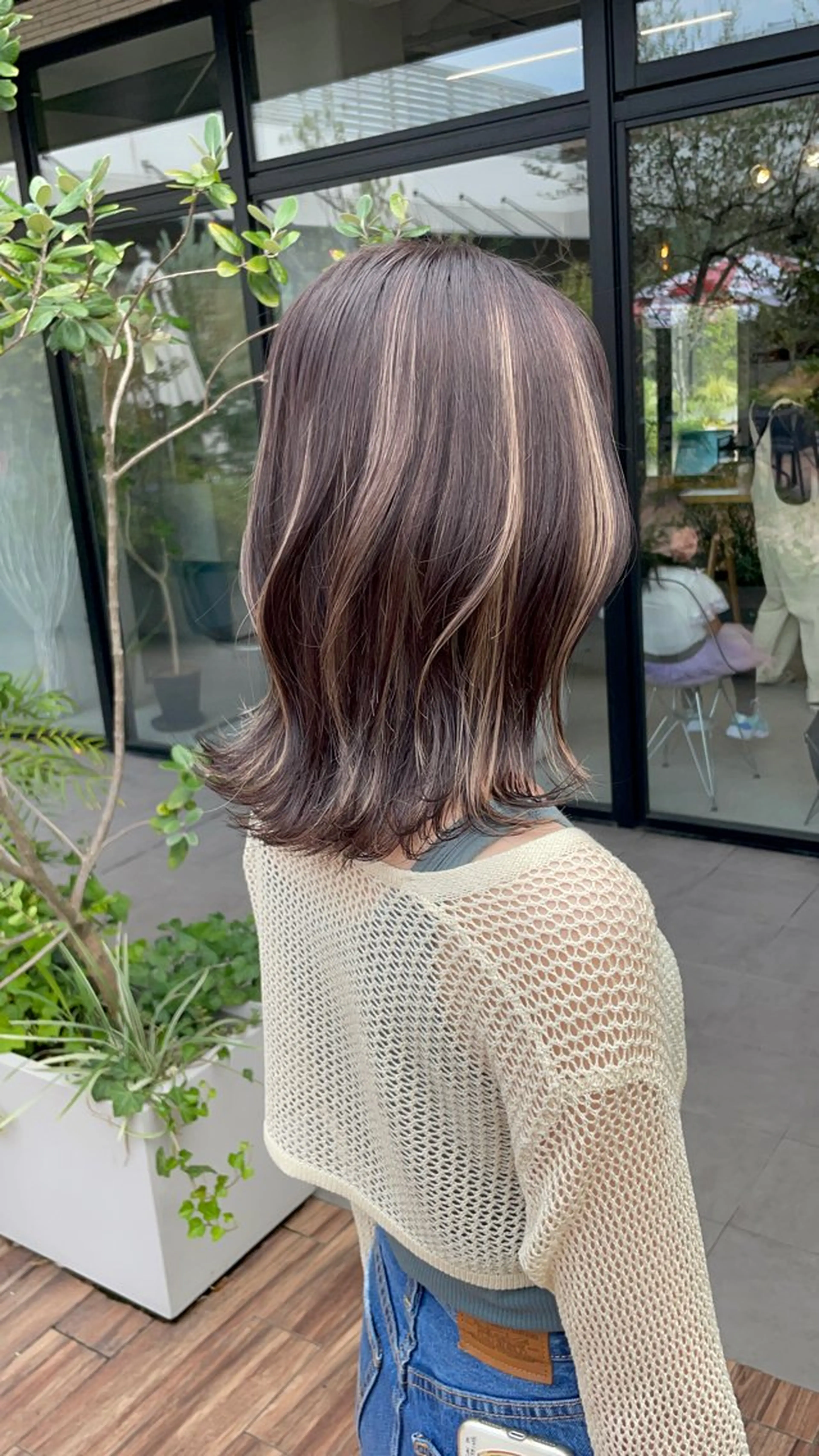 ミディアム カラー ブリーチ クドウレイ fifth渋谷のヘアスタイル