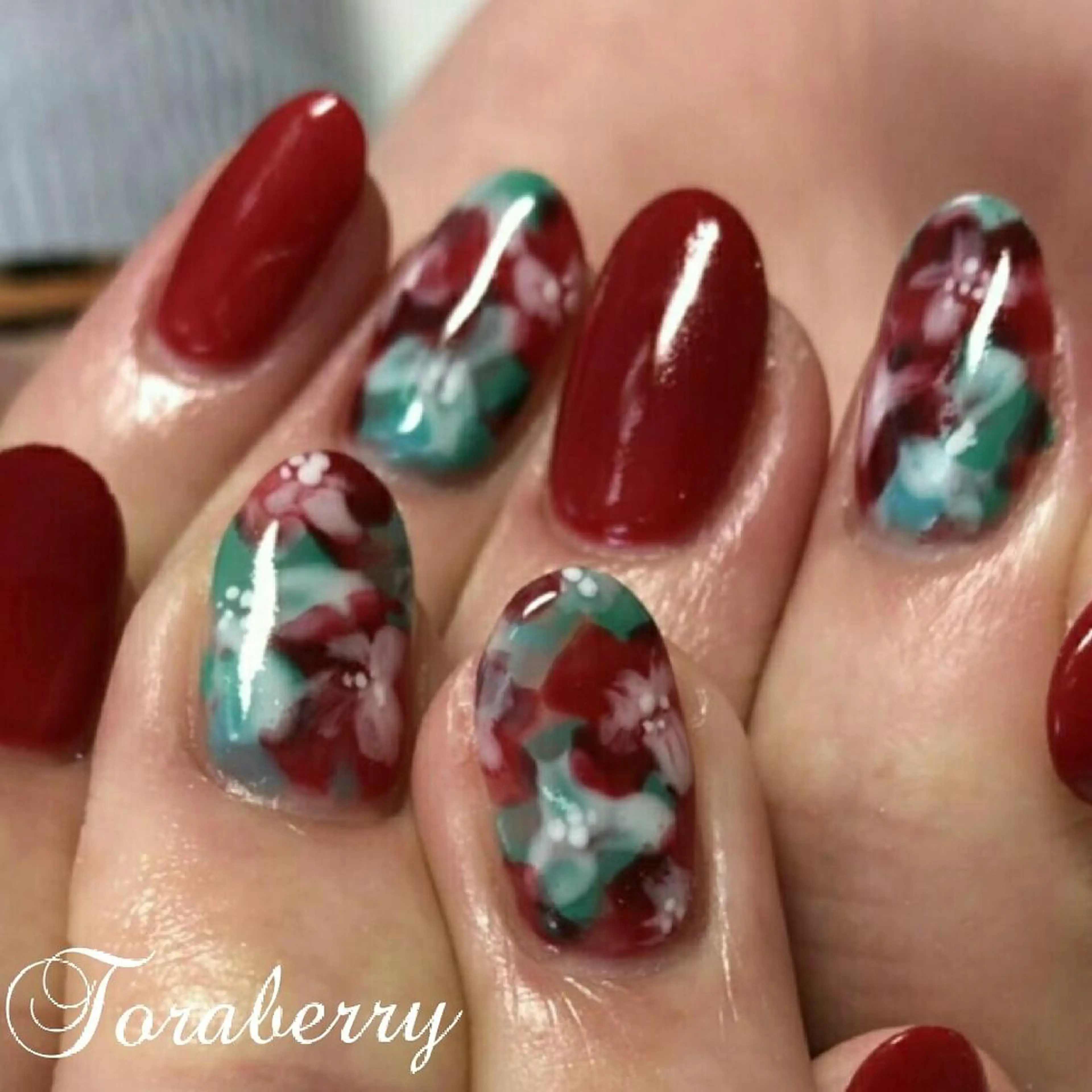 ネイル ボルドー ハンドネイル ネイリスト なつみのネイルデザイン