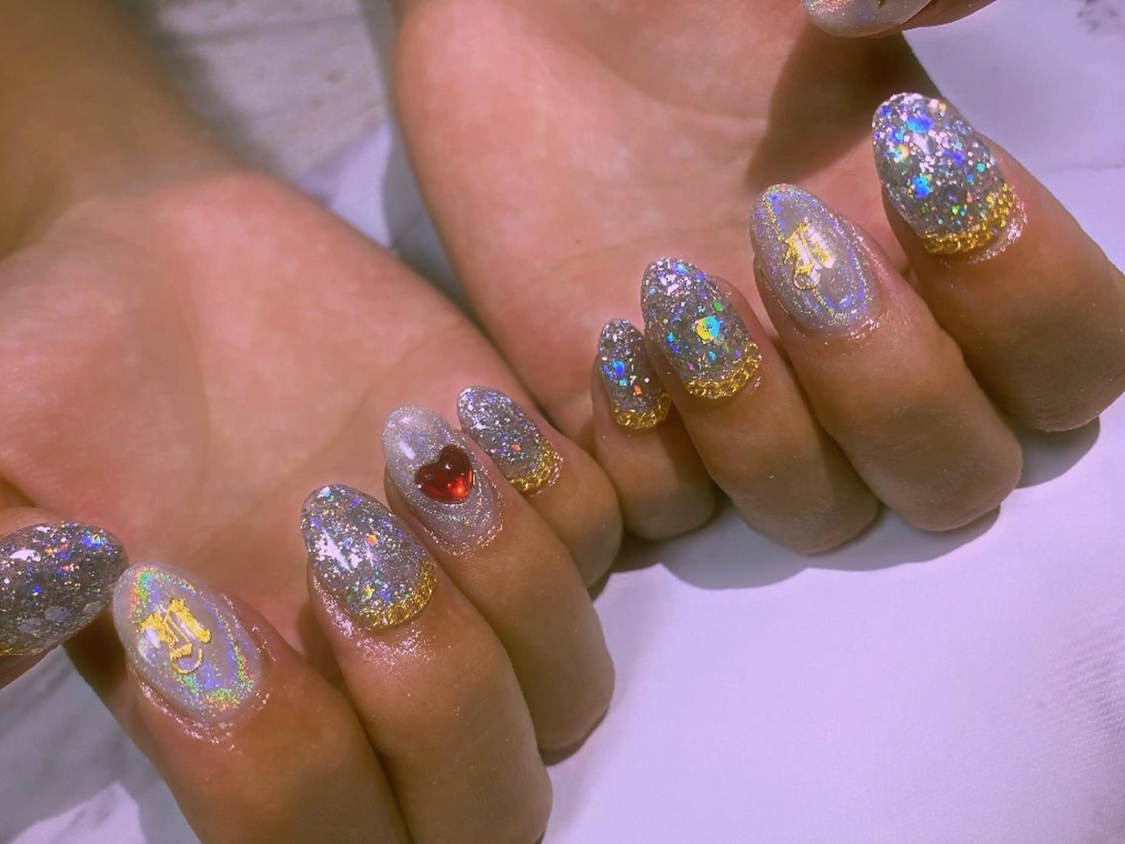 カラー ロング ネイル キッズ メンズ ヘアアレンジ パーマ マツエク・マツパ 424 nailsのネイルデザイン