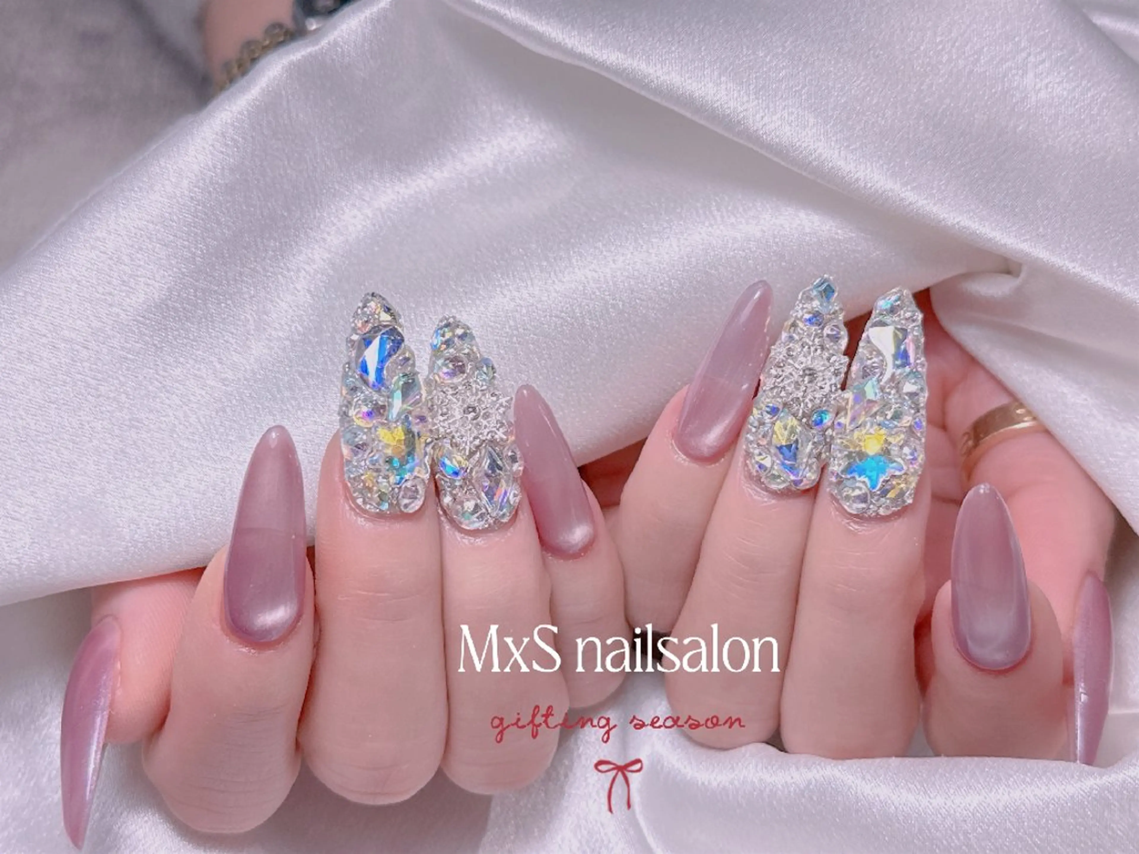 ネイル ジェルネイル 韓国ネイル マグネットネイル パラジェル ワンホンネイル ハンドネイル M×S Nail みなのネイルデザイン