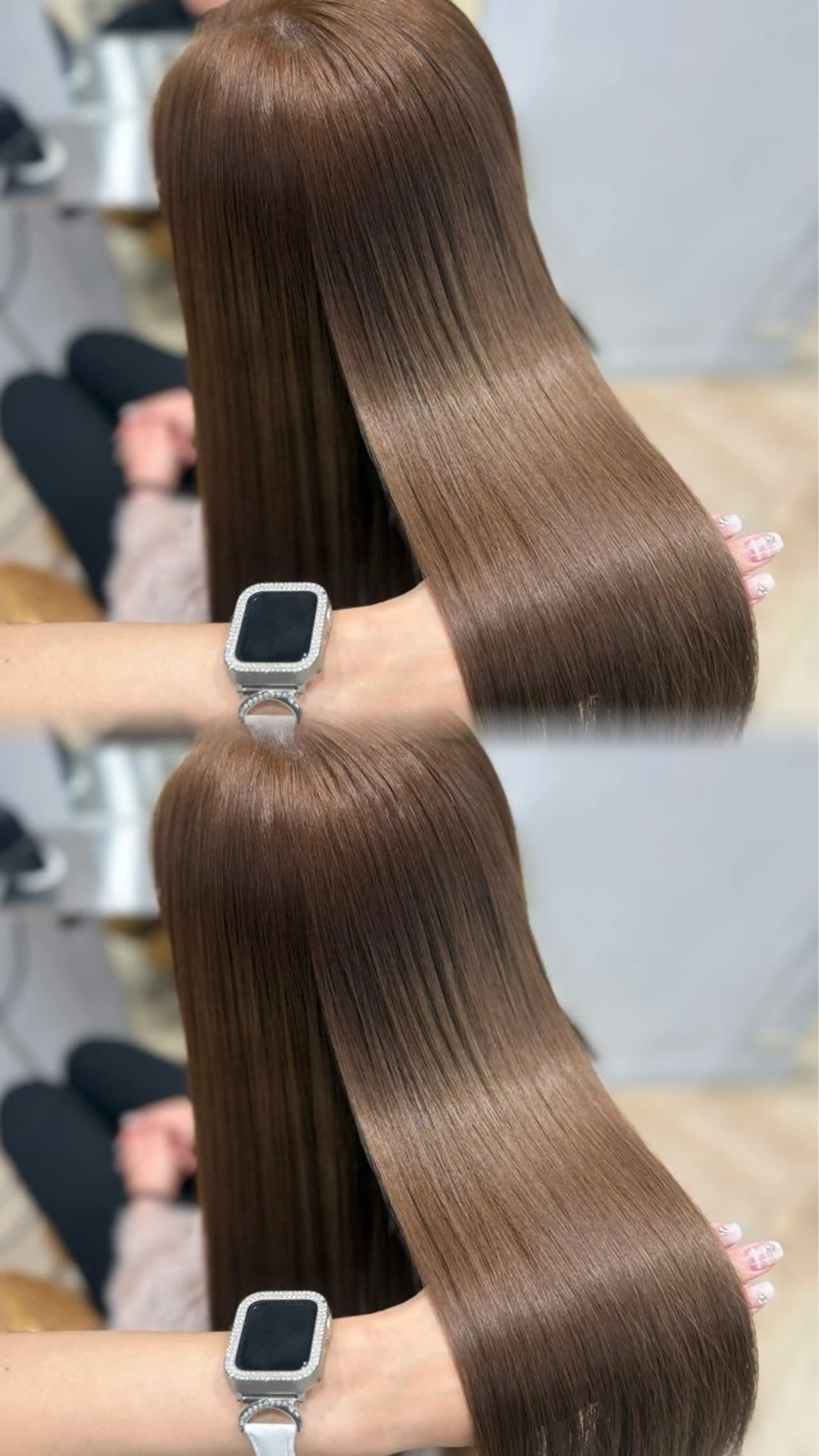 【ダブルケアカラー】初カラーの方おすすめメニュー🩷ブリーチなしで明るく透明感カラー🤍◝✩ケア剤でダメージレス🤍◝✩の写真