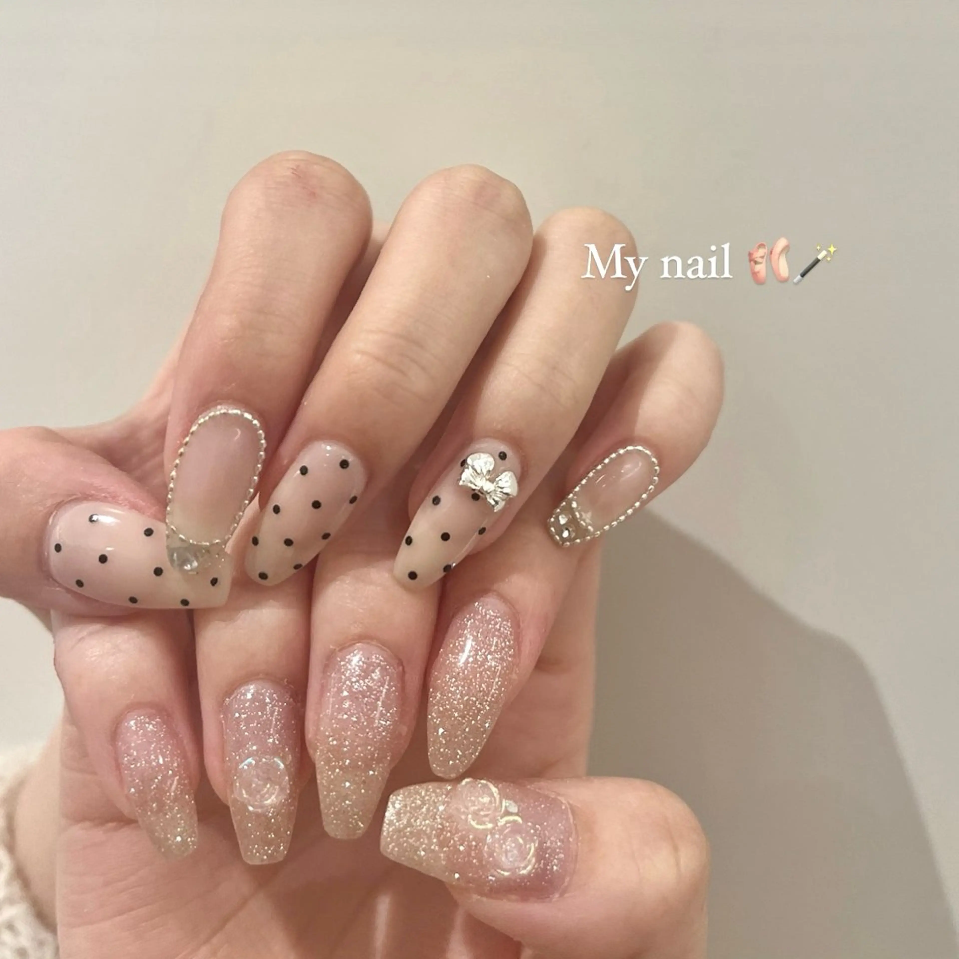 ネイル おそろいネイル ハンドネイル Momone ／渋谷／パラジェルのネイルデザイン