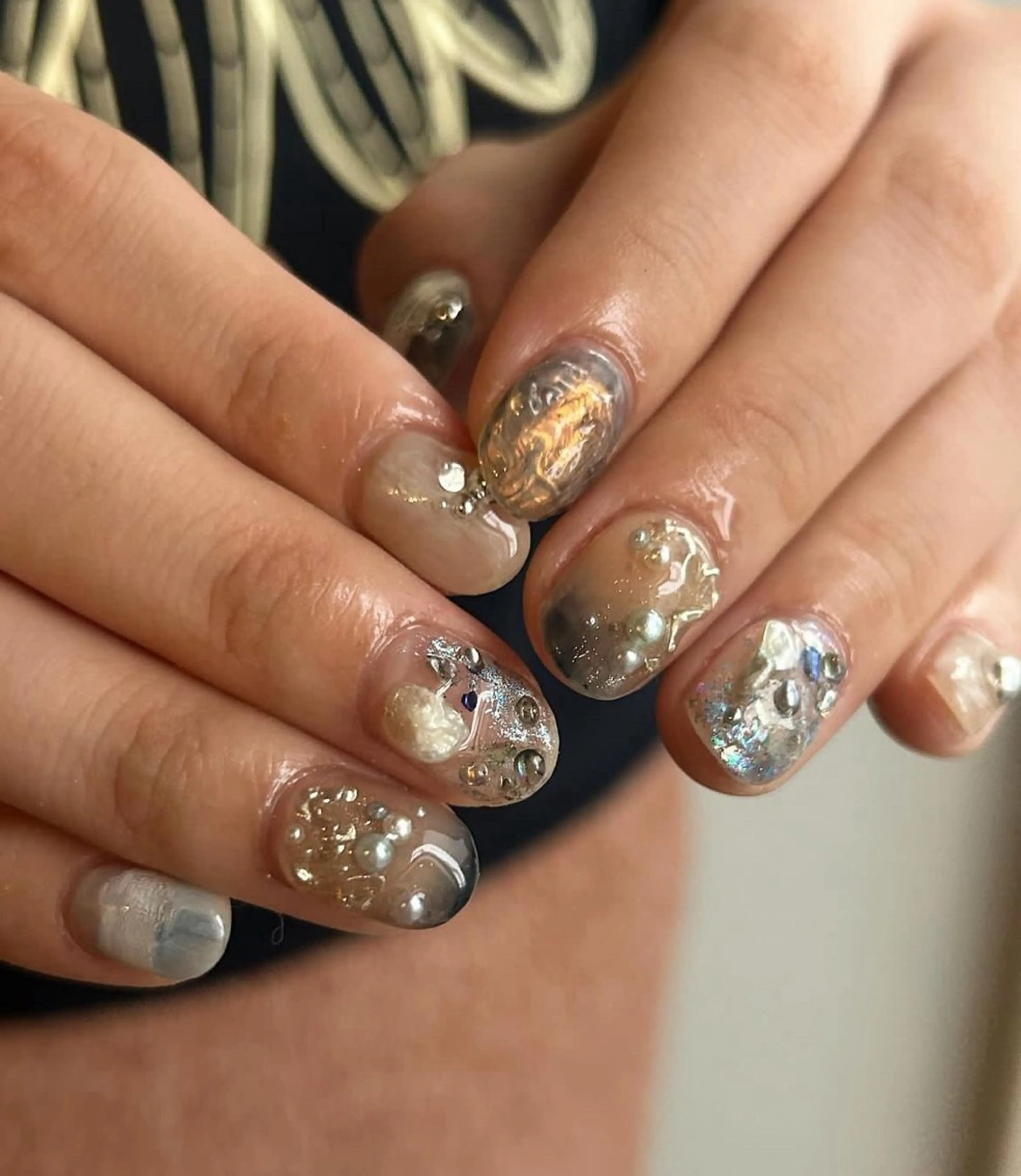 メンズ ネイル フットネイル ジェルネイル ゴールド メンズネイル ニュアンスネイル anil miyuのネイルデザイン