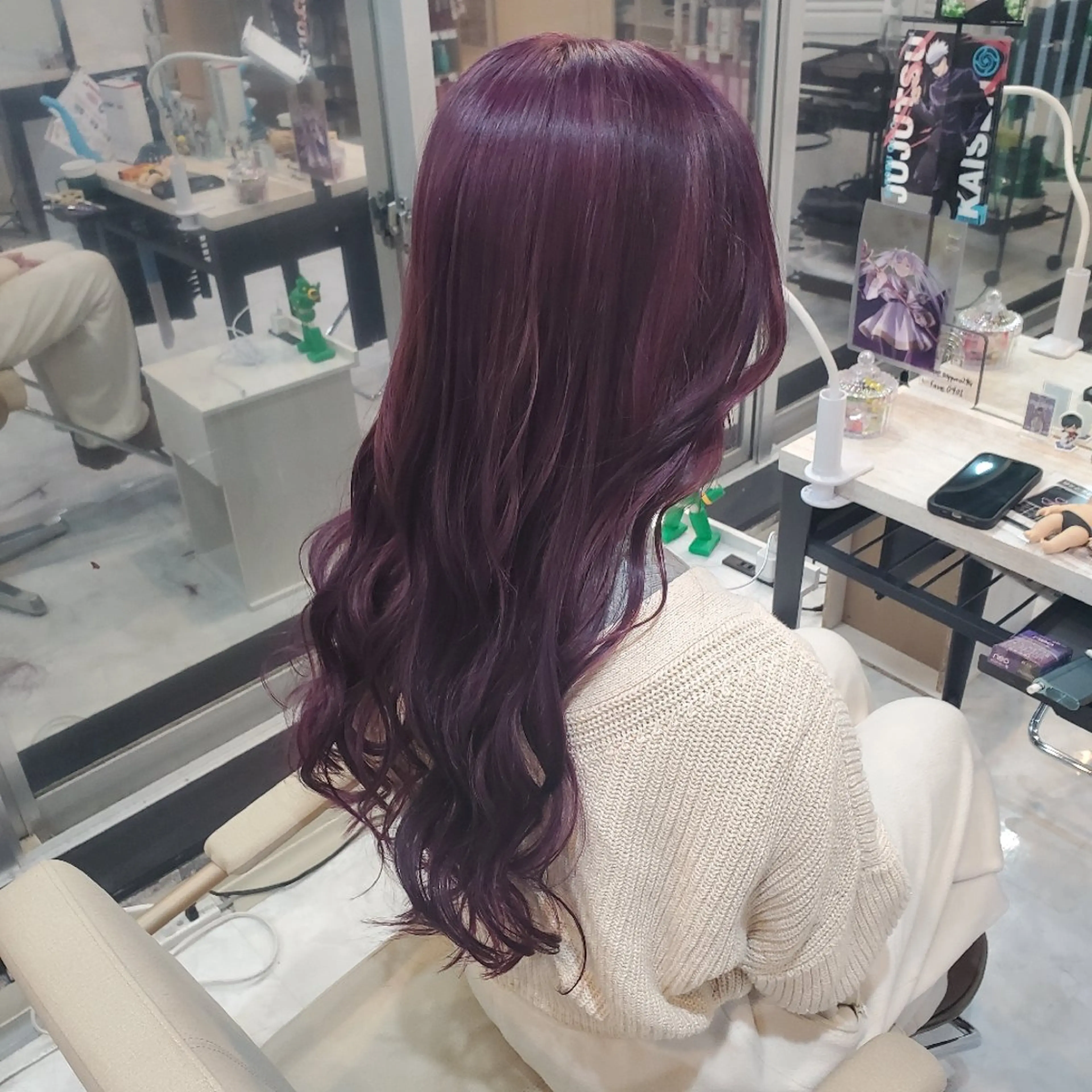 ロング カラー ブリーチ ケアブリーチ カシス ハイトーンカラー パープルカラー ヘアカラー トリートメント 派手髪/ハイトーン/ エクステ✨ユウキのヘアスタイル