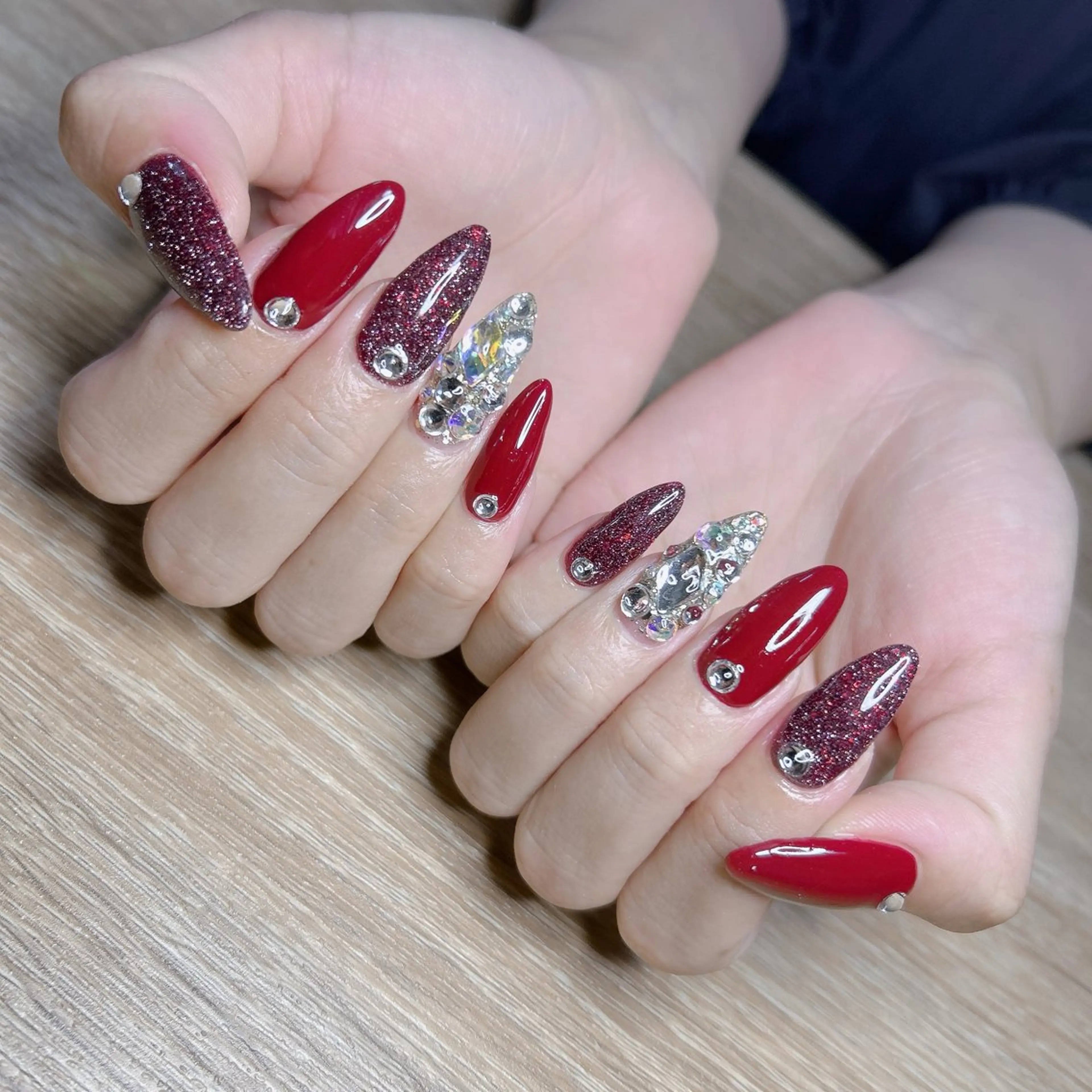 ネイル ボルドー フラッシュネイル Nail salon Stellaのネイルデザイン