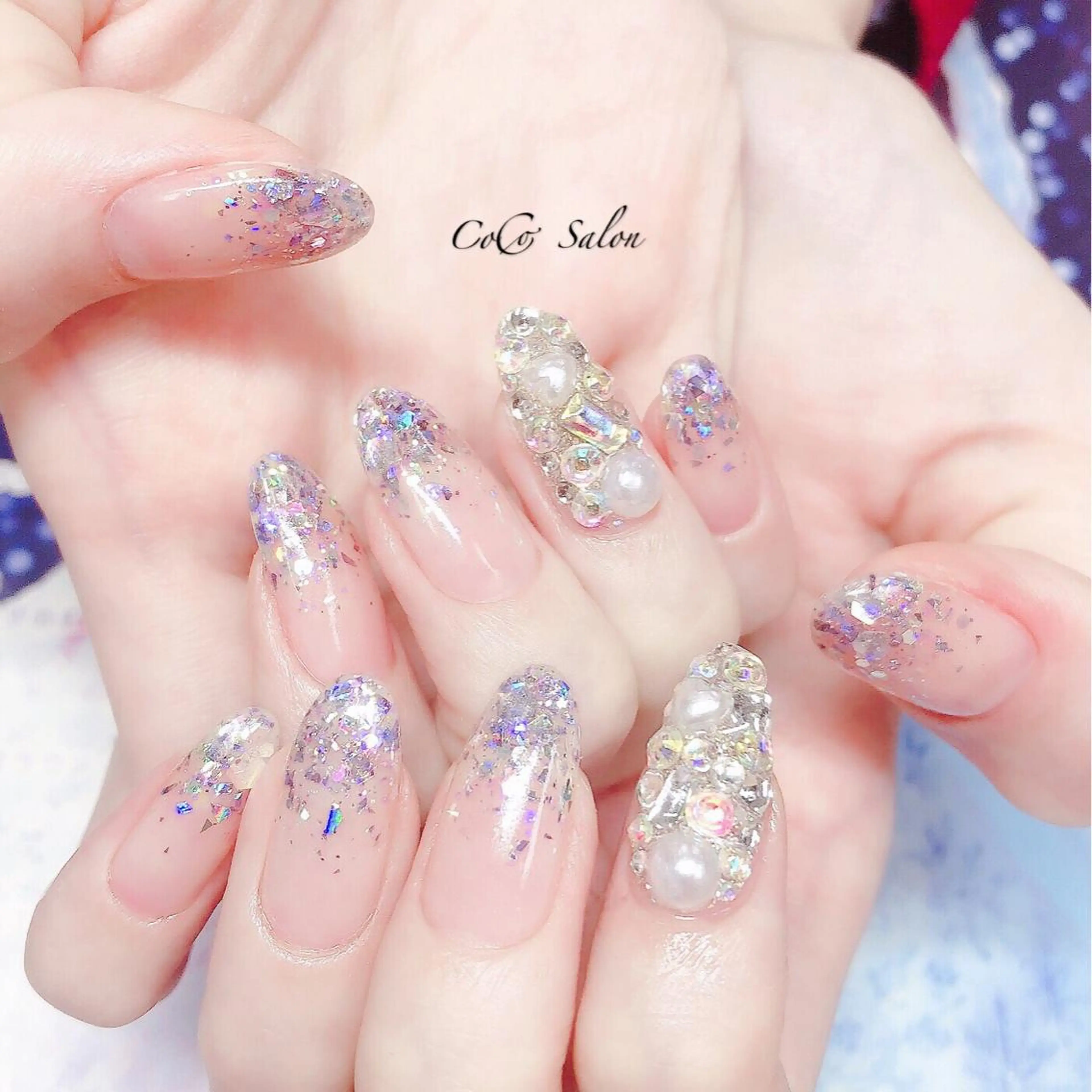 ネイル グラデーション キラキラネイル CoCoSalon ネイル/まつ毛予約のネイルデザイン