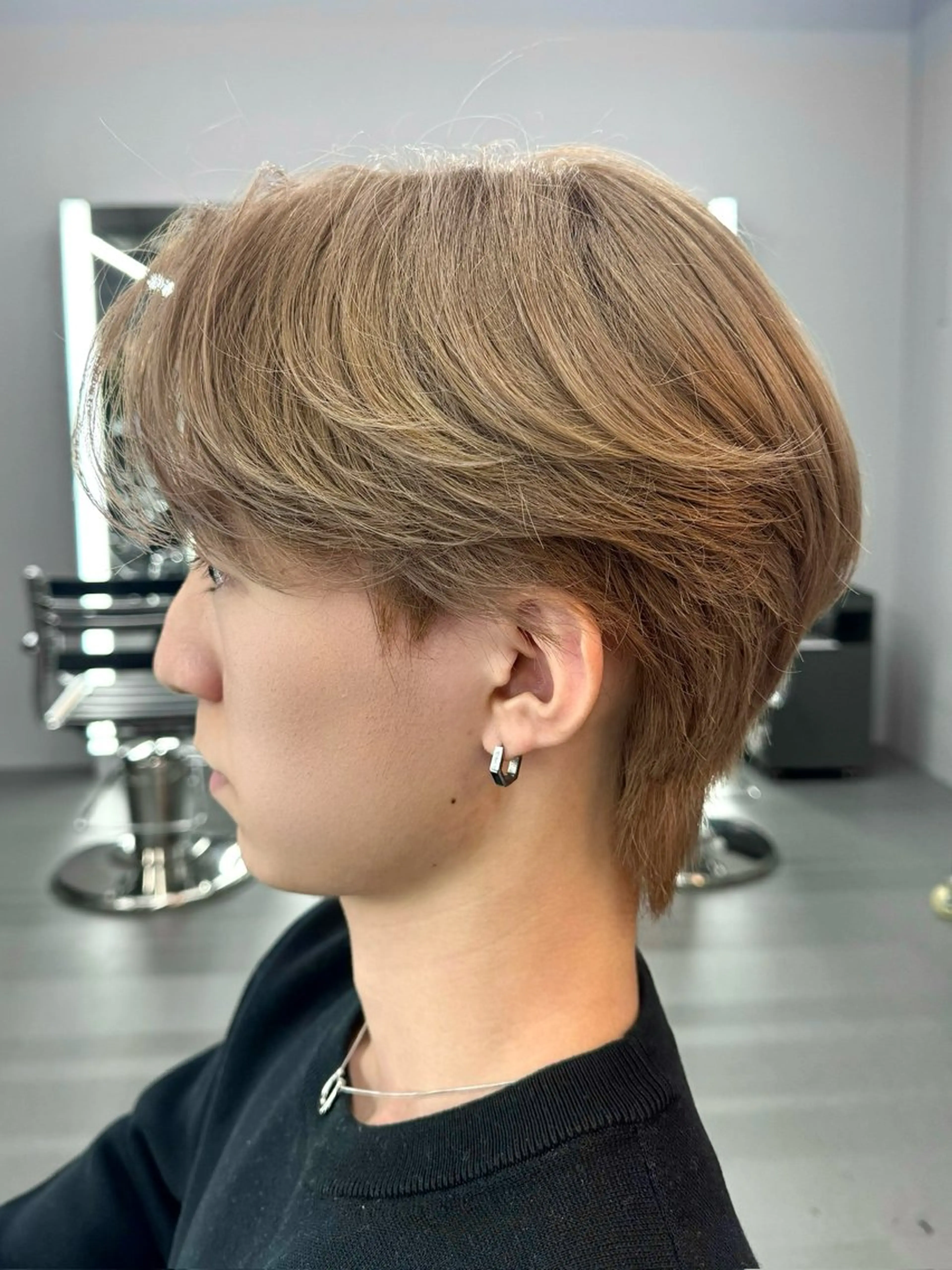 カラー メンズ センターパート ダウンパーマ カルマパーマ メンズ韓国風 マッシュ ヘアカラー トリートメント Ayuki /福岡/メンズカットのヘアスタイル