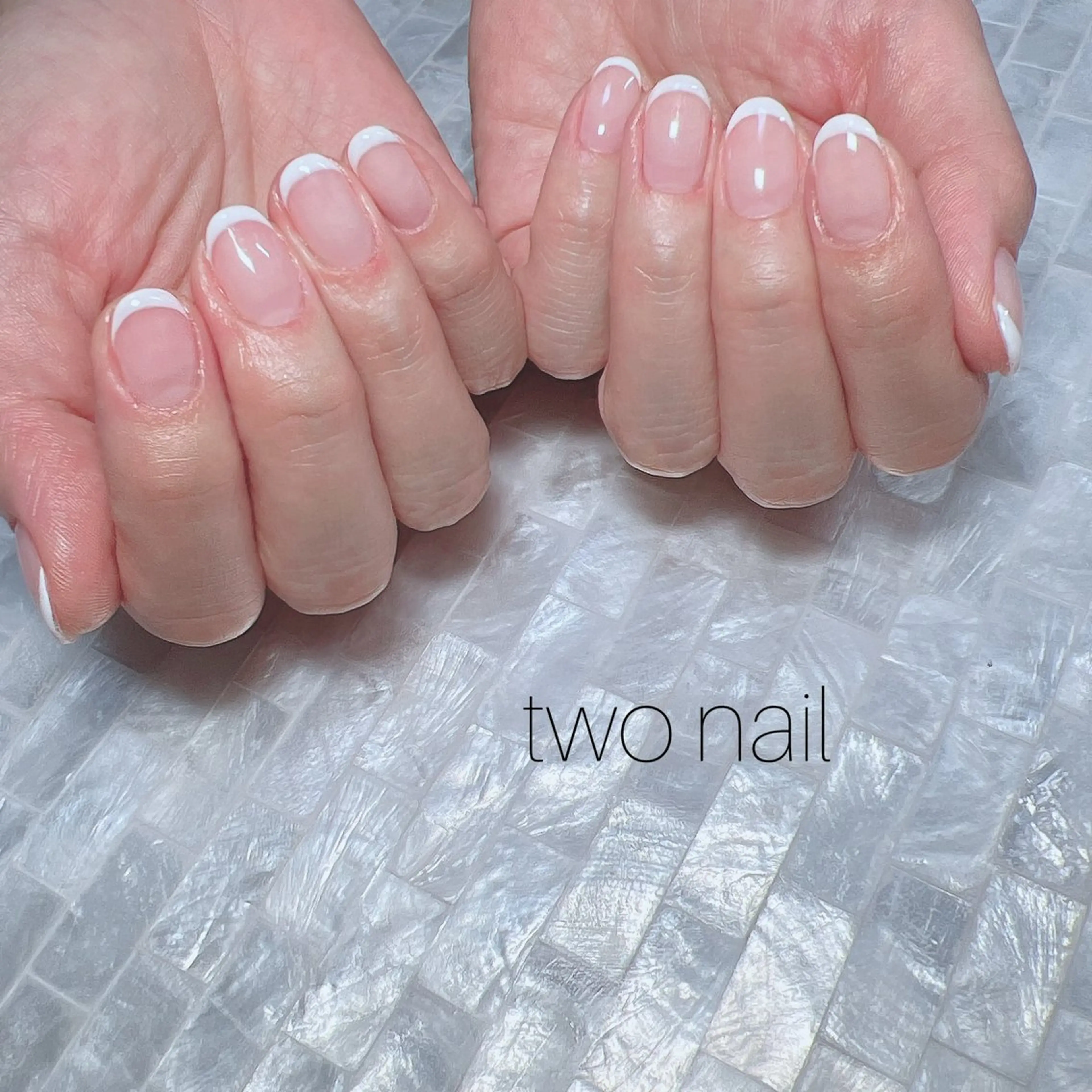 ネイル アートネイル ネイルチップ ホワイト ハンドネイル two nailのネイルデザイン