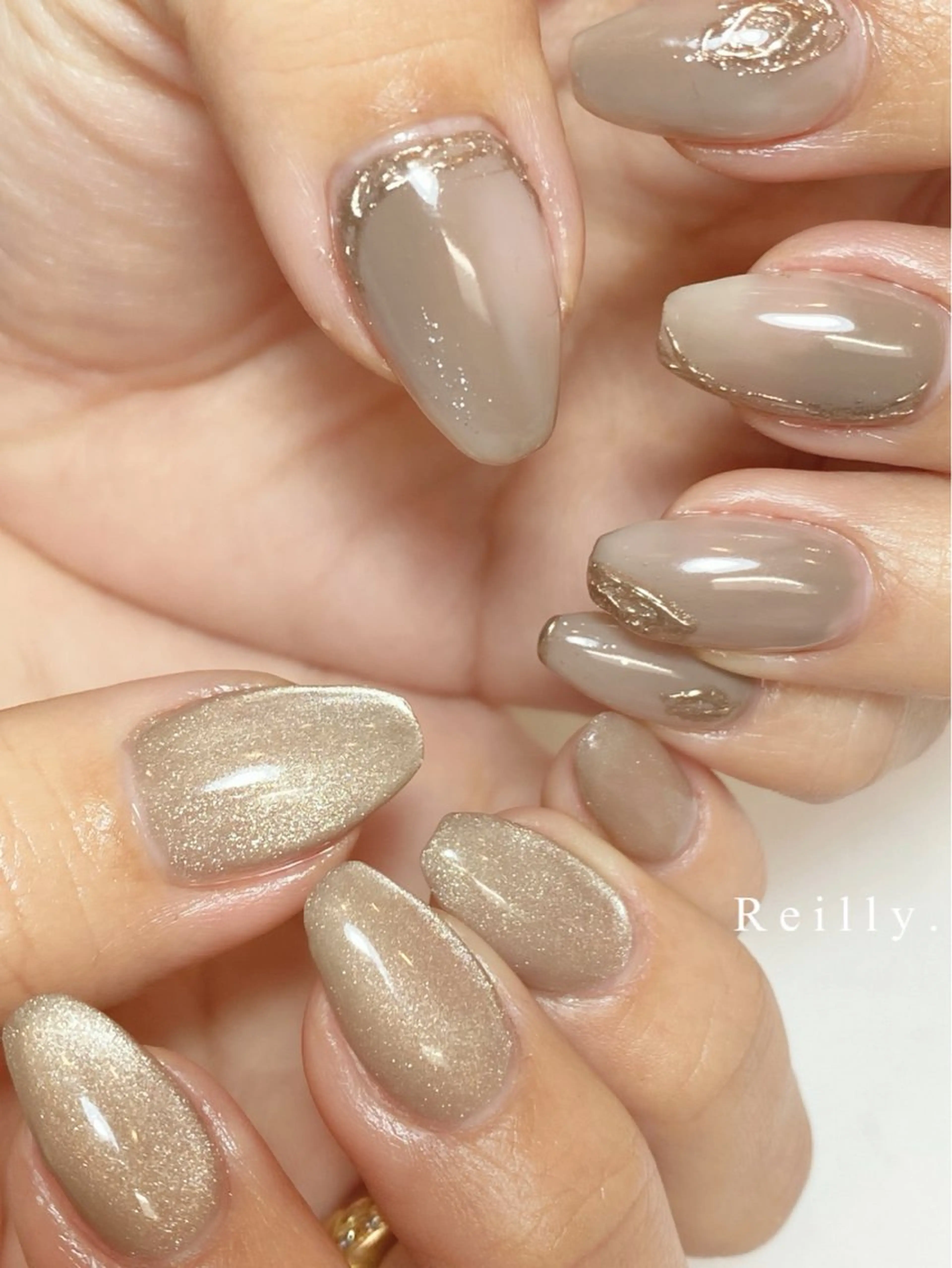 ネイル フラッシュネイル ジェルネイル グラデーション ラメ(グリッター) ラメグラデーション REILLY.　private nail salon所属・Marina 《REILLY.》のネイルデザイン