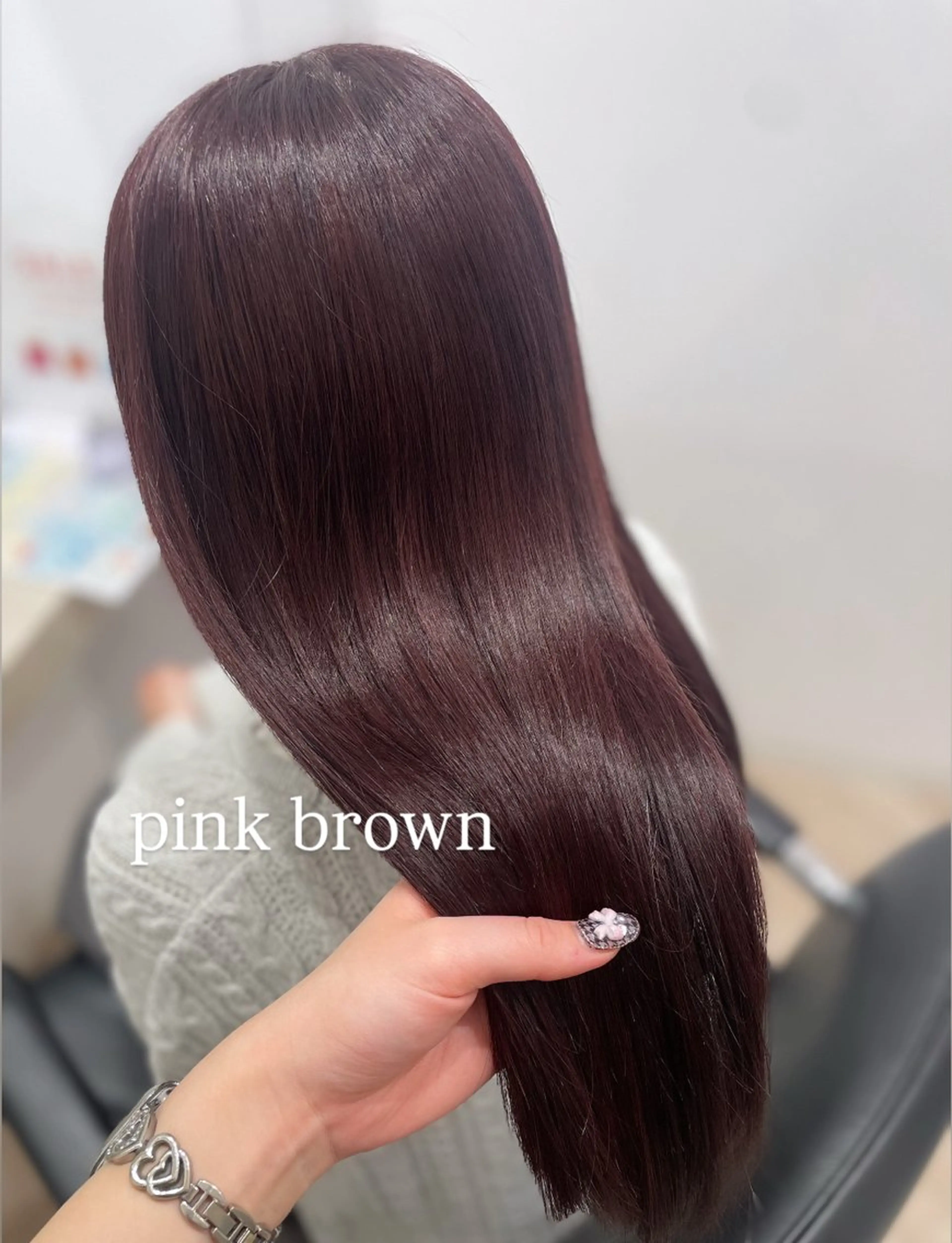 ロング ヘアカラー 顔まわり🎀ピンク 💖ゆうなのヘアスタイル