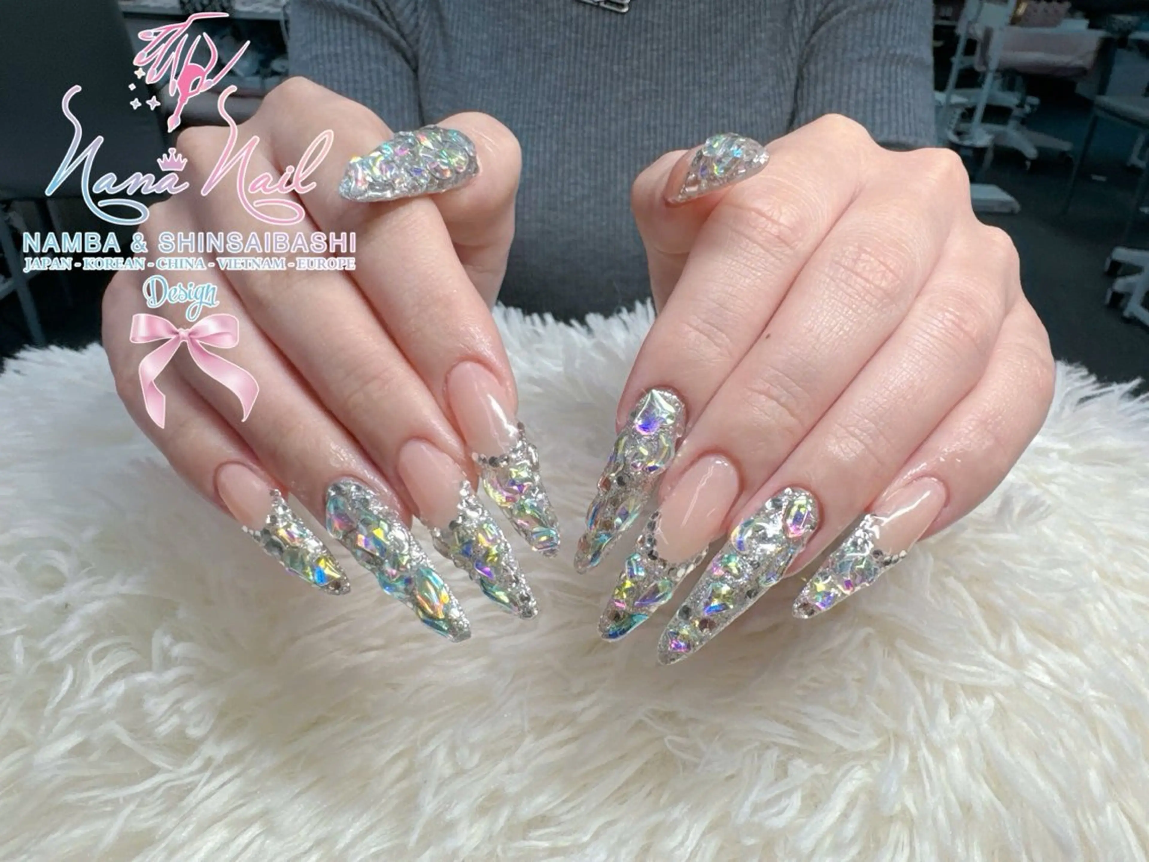 ネイル チークネイル 桜ネイル フラッシュネイル フットネイル ジェルネイル ハンドネイル リナネイル アメ村心斎橋店のネイルデザイン