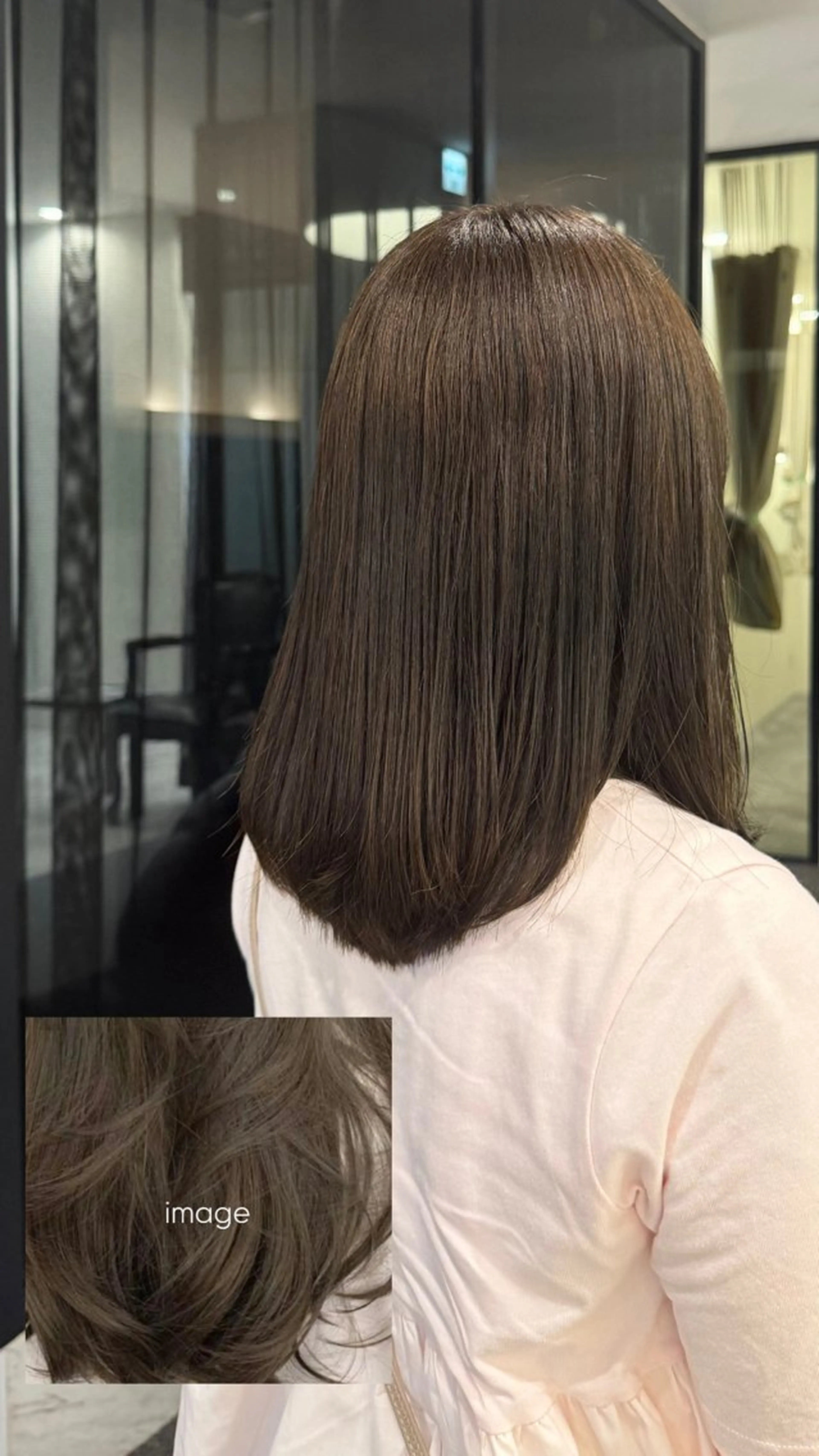 ミディアム カラー ベージュカラー mashu/ブリーチ /ストレート/らなのヘアスタイル