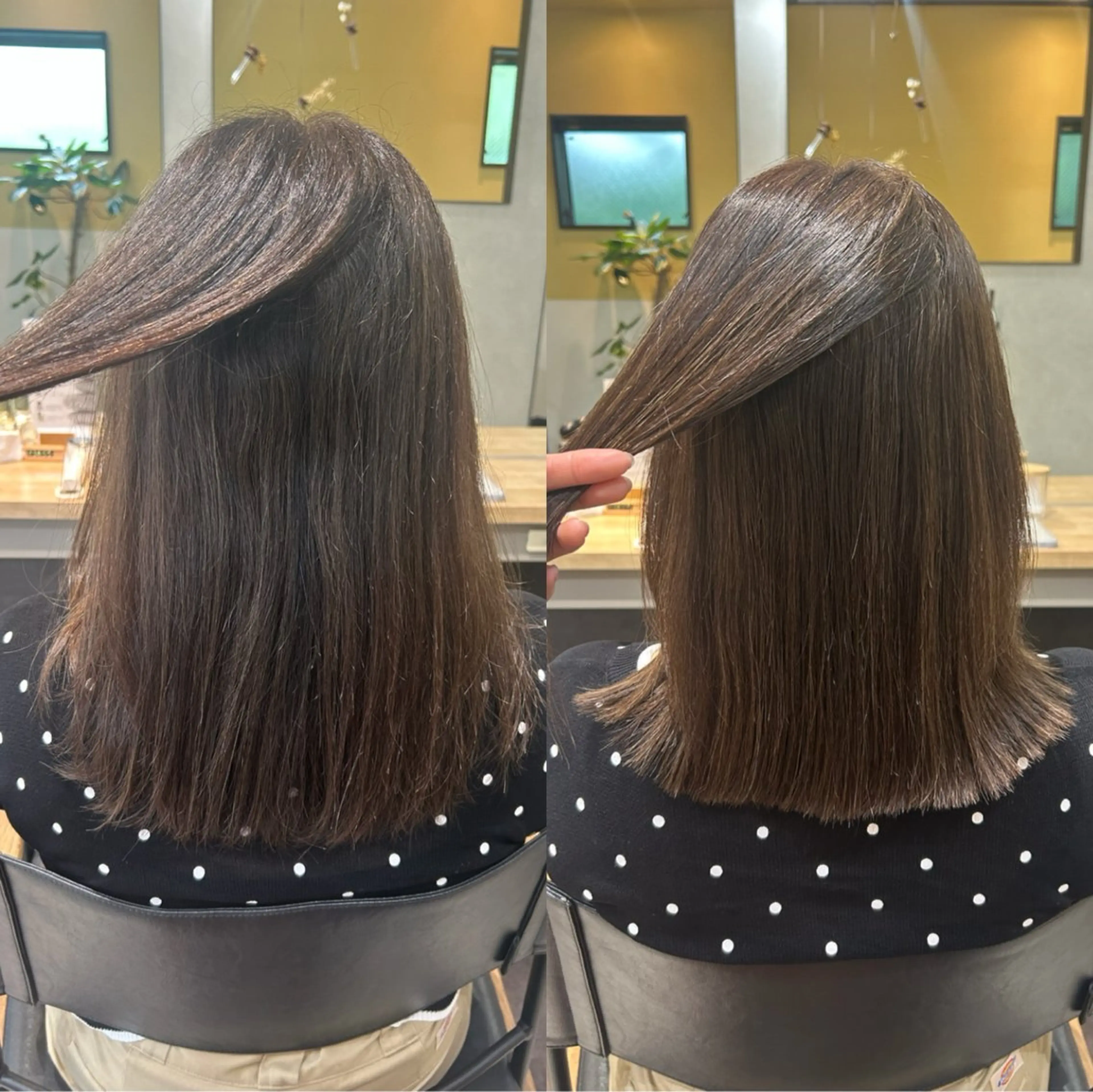 セミロング パーマ 髪質改善 ストレートパーマ カット 縮毛矯正 トリートメント ハブヘアー ハブヘアーのヘアスタイル