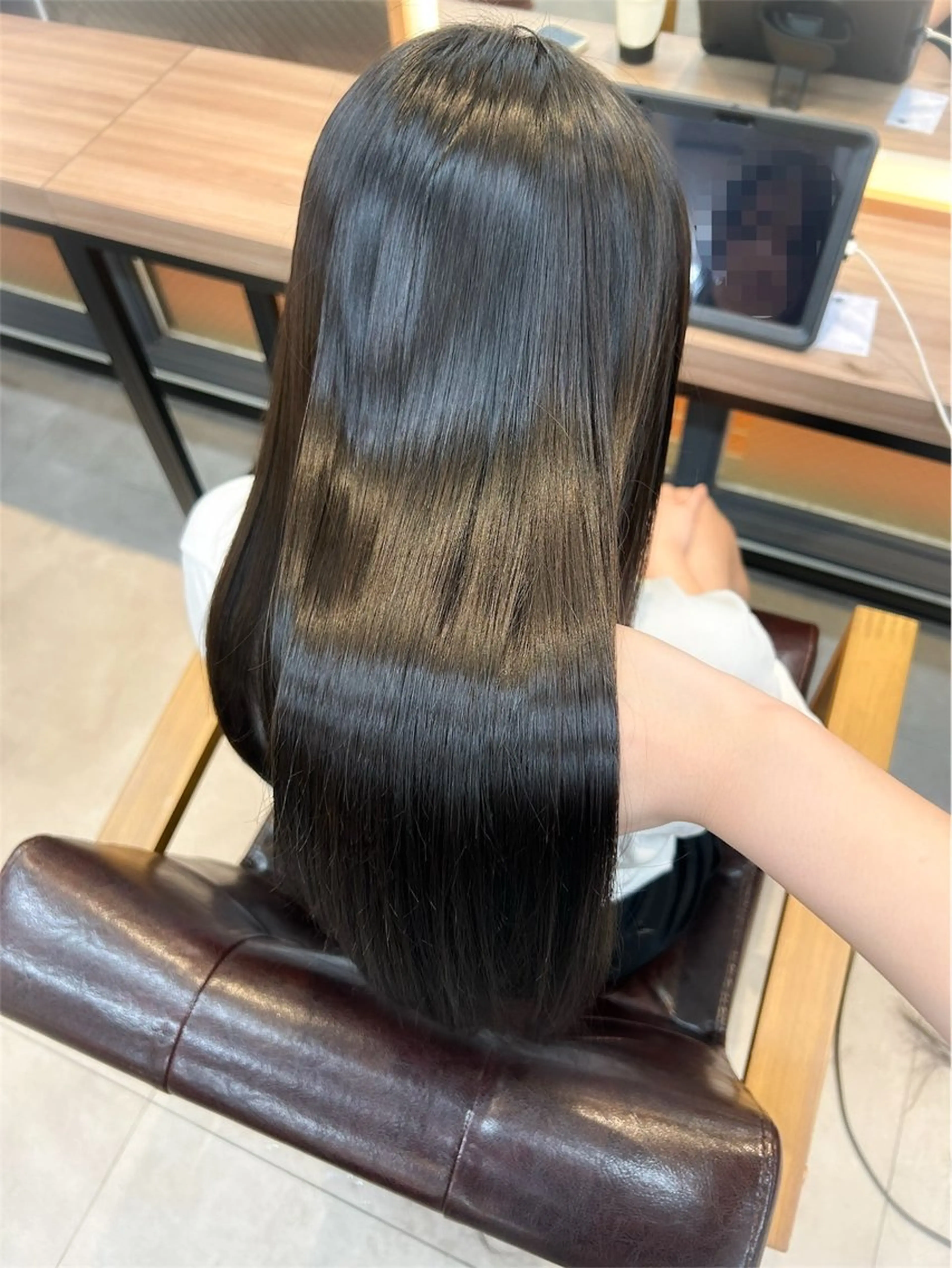 ロング パーマ 縮毛矯正 カット 縮毛矯正 レイヤー/ハイトーン 艶感/ririkaのヘアスタイル