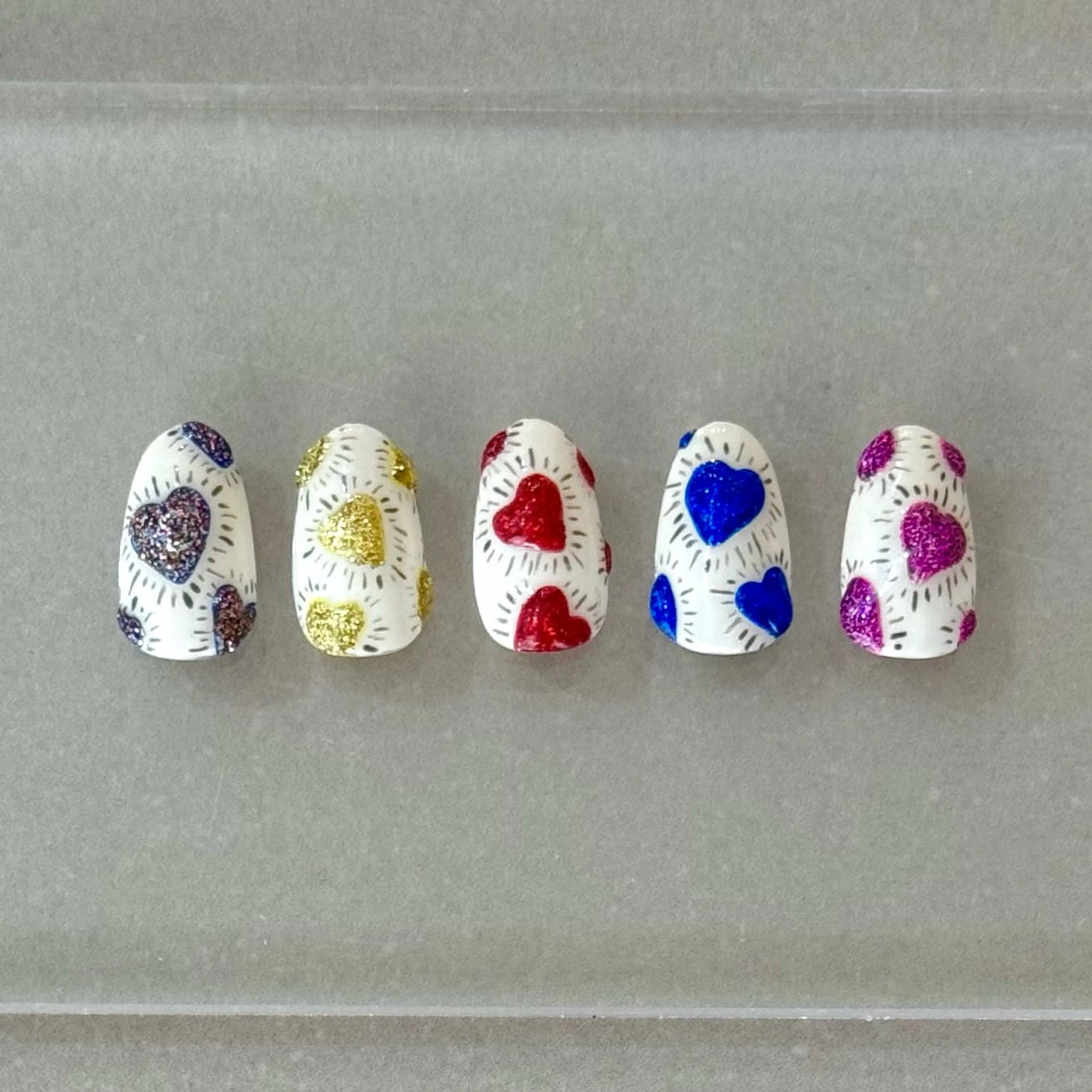 ネイル ハート キラキラネイル ラメ(グリッター) ハンドネイル HARUKA ネイリスト福岡/薬院のネイルデザイン
