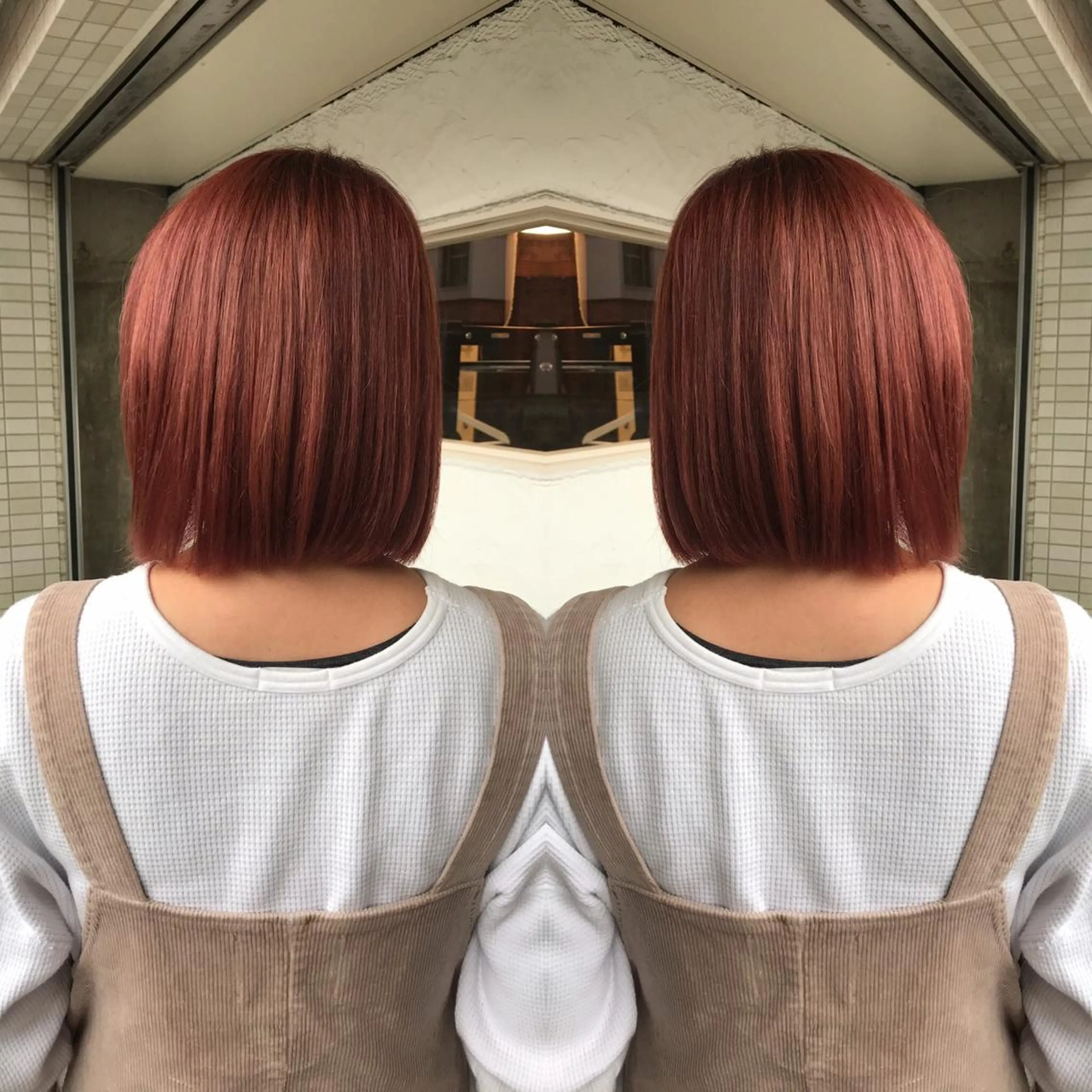 ミディアム カラー ブリーチ ケアブリーチ 正分 真美のヘアスタイル