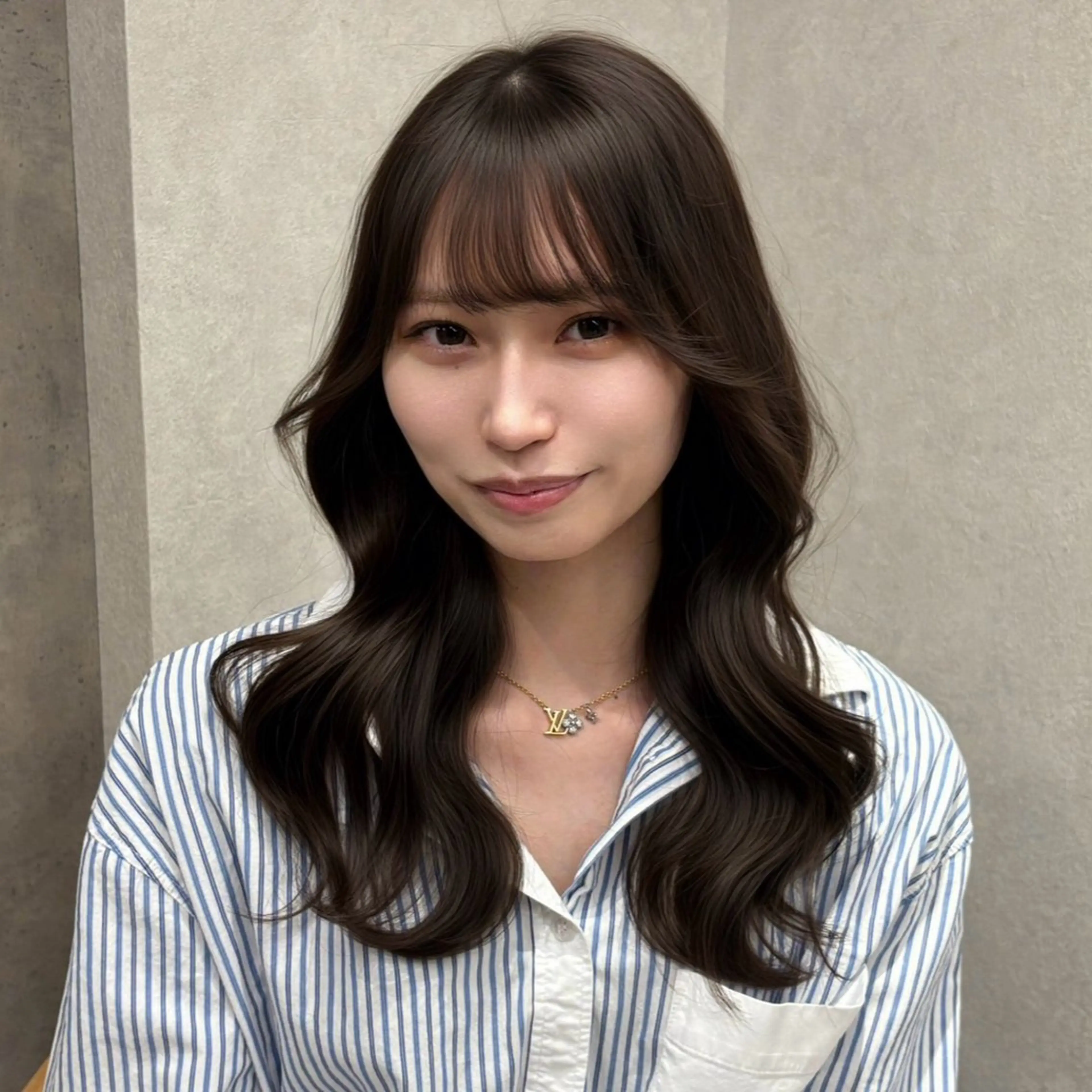 セミロング カラー 艶カラー／縮毛矯正 ／kana‎🤍のヘアスタイル