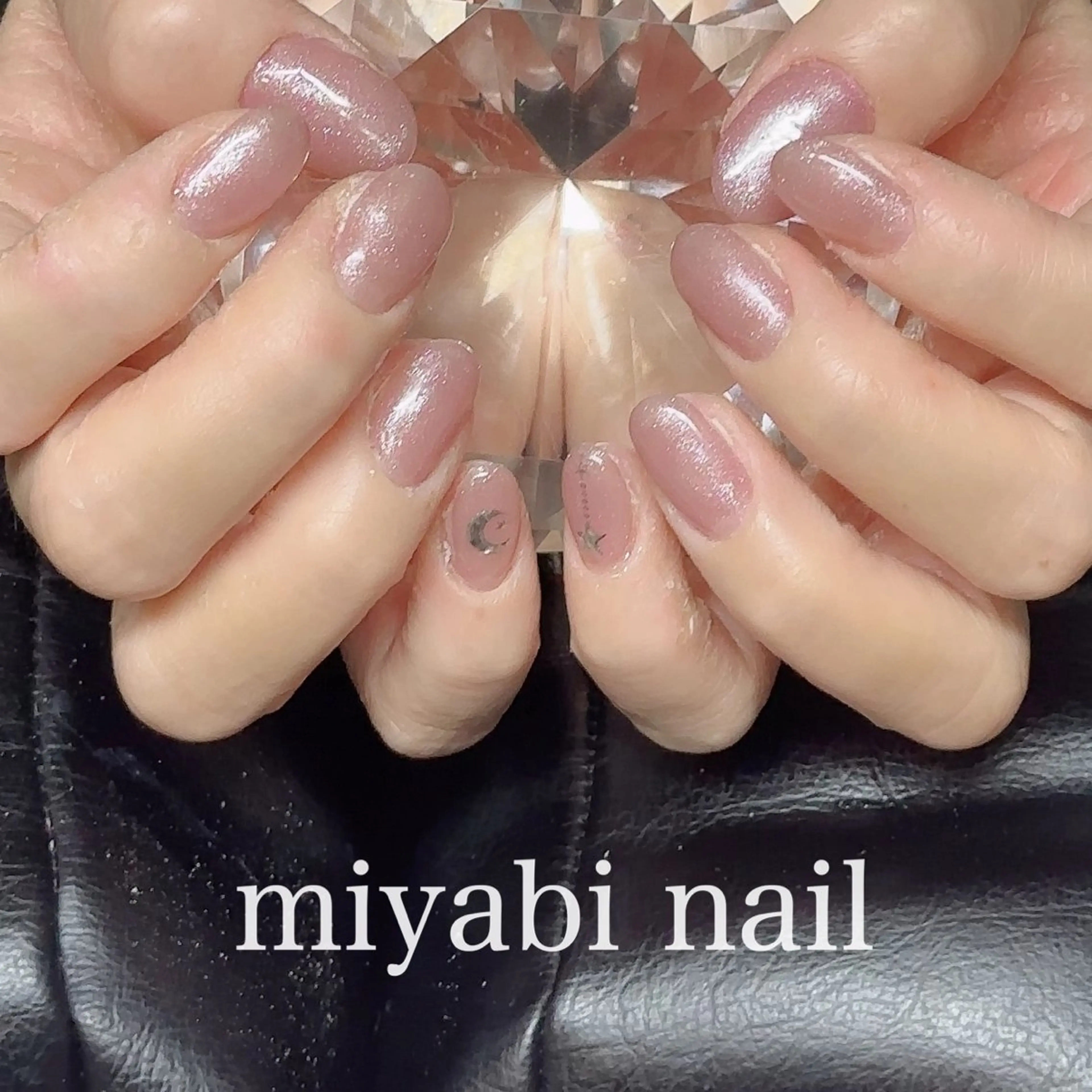 ネイル ジェルネイル ラメ(グリッター) 持ち込み パープル ハンドネイル miyabi nail 桂川駅近くのネイルデザイン
