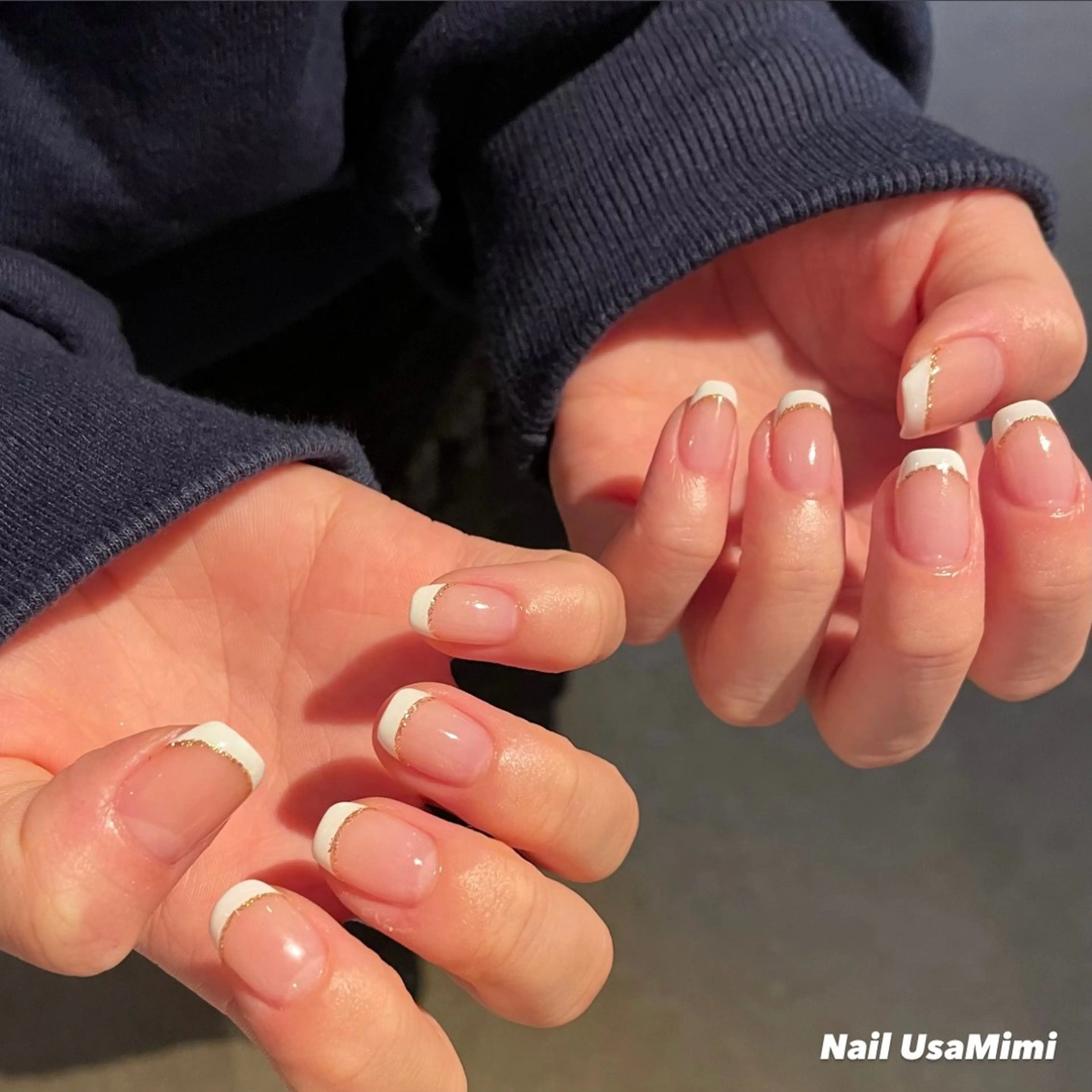 ネイル フレンチネイル ラメ(グリッター) NAIL DOT STUDIO堺筋本町のネイルデザイン