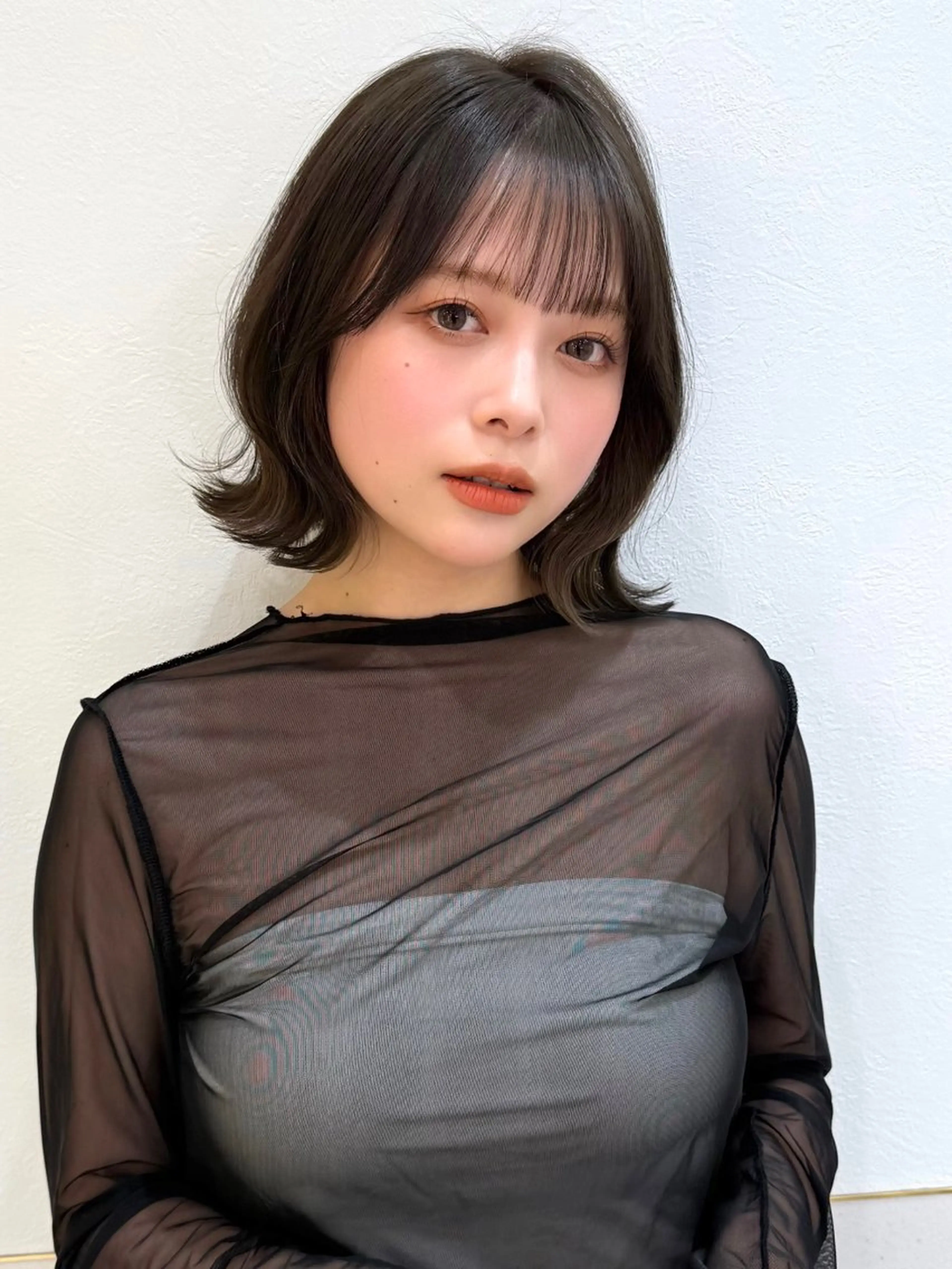 ミディアム カット ヘアカラー トリートメント 新宿/髪質改善/ボブ 韓国レイヤー大重聖斗のヘアスタイル