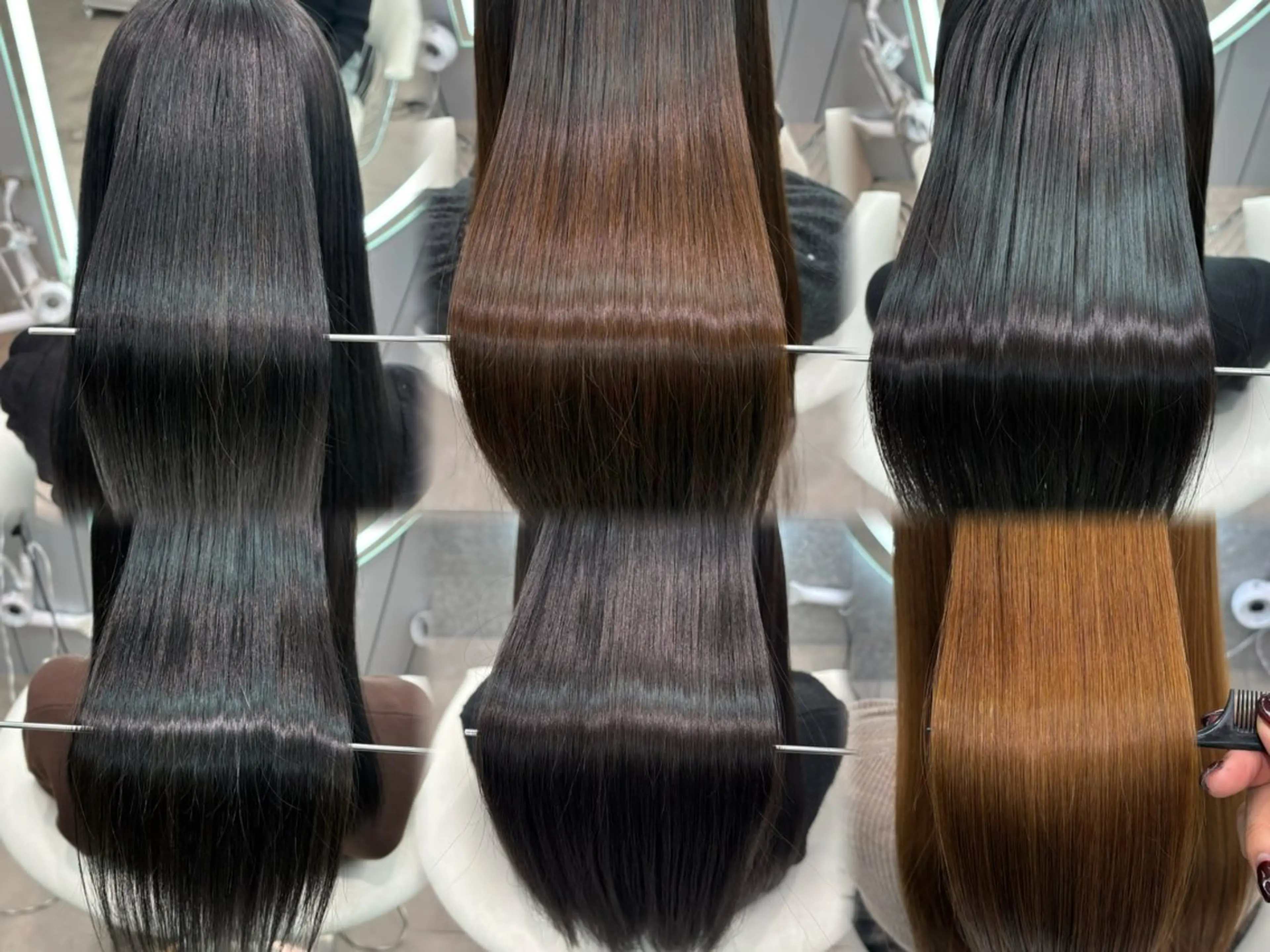 ロング ヘアアレンジ 顔まわりレイヤー 顔周りカット ハッシュカット 髪質改善 韓国風ヘア 縮毛矯正 トリートメント ヘアセット 大宮‎🩵縮毛矯正 レイヤー　佐藤和のヘアスタイル