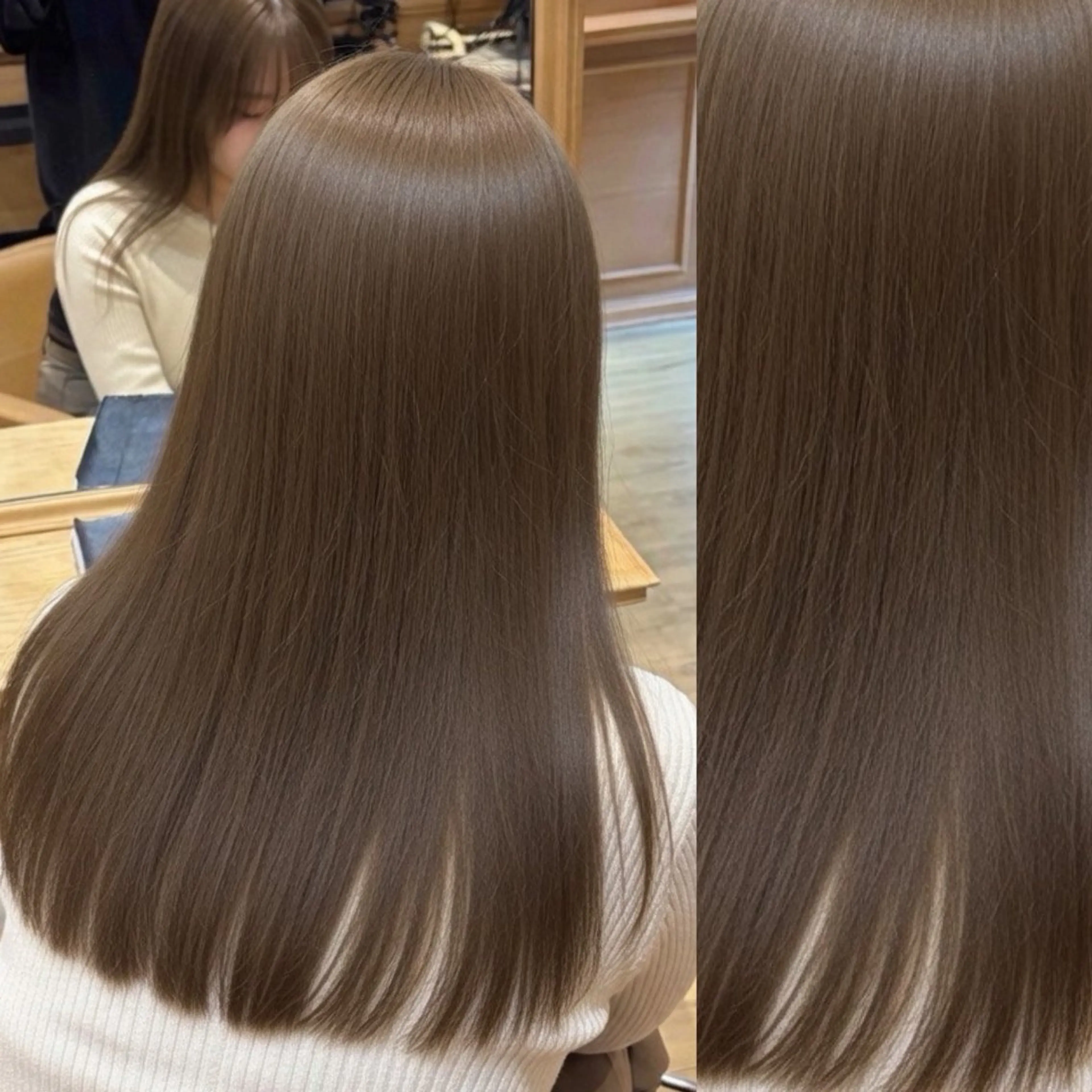 ロング カラー ヘアカラー トリートメント 👑髪質改善wカラー /ハイトーン/アユカのヘアスタイル