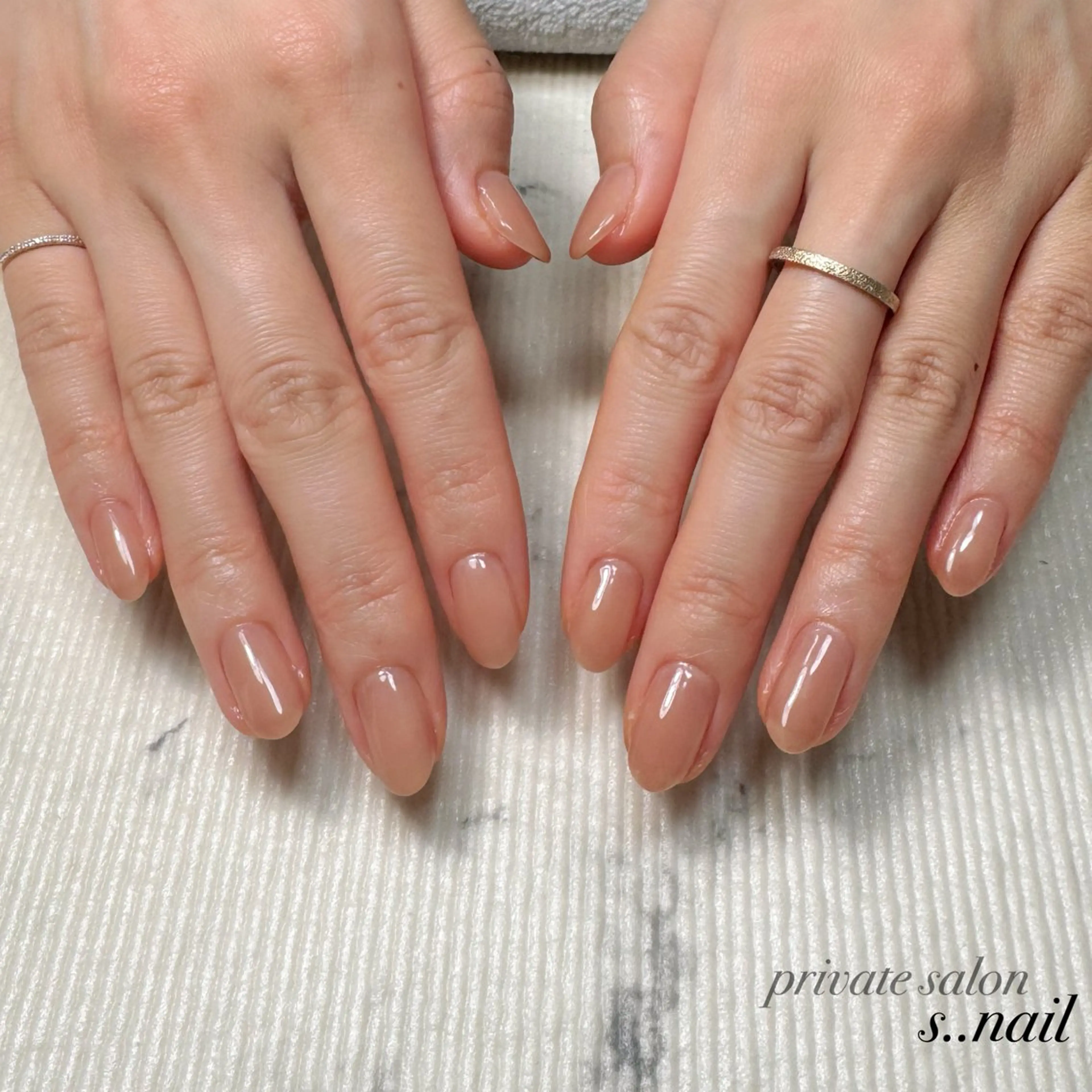 ネイル ピンク ピンクベージュ ハンドネイル フットネイル s..nail / MORITAのネイルデザイン