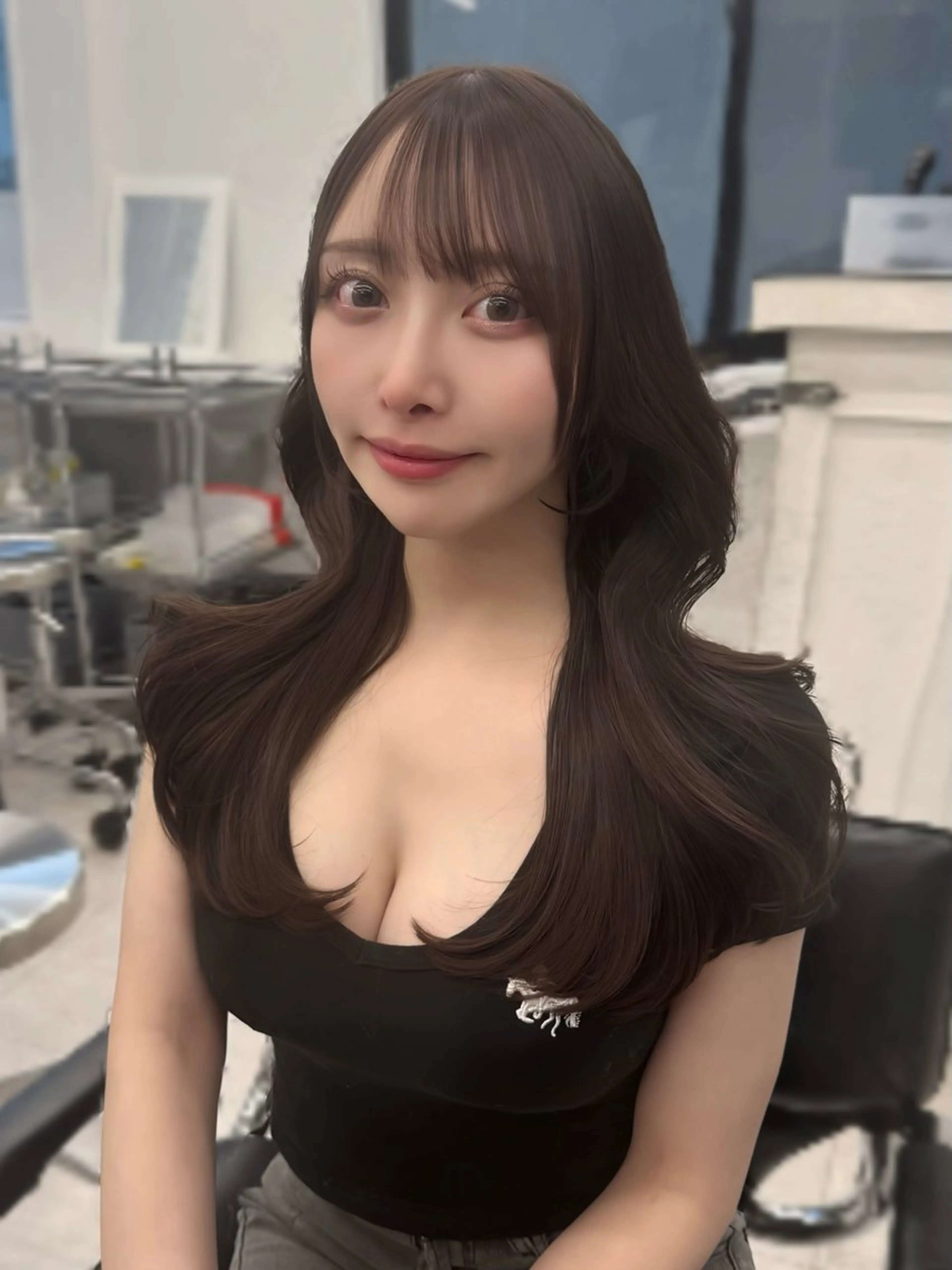 ロング カラー カット ヘアカラー 高島大登/顔周り /レイヤーカットのヘアスタイル