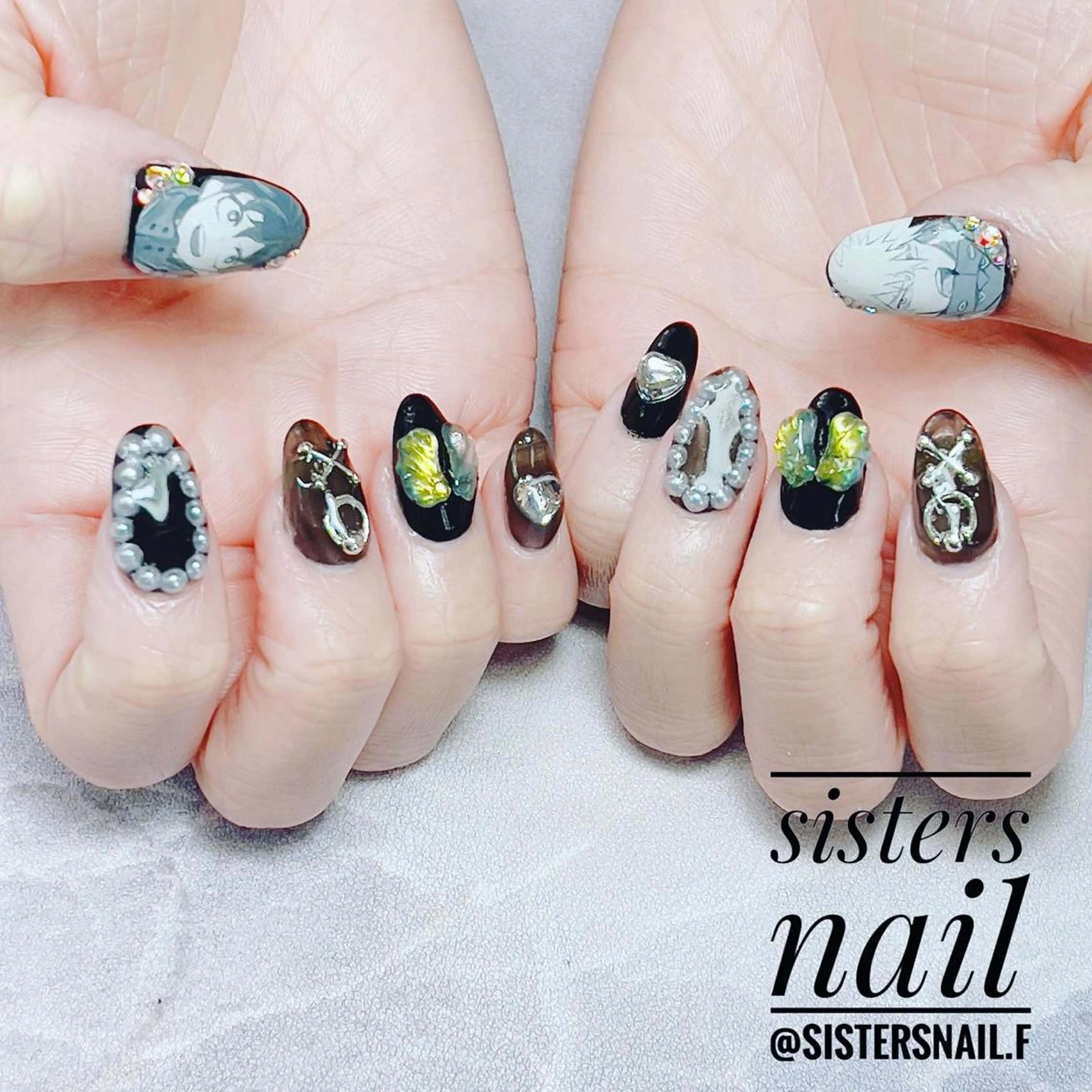 ネイル アートネイル スカルプネイル 冬ネイル sisters nail.fのネイルデザイン