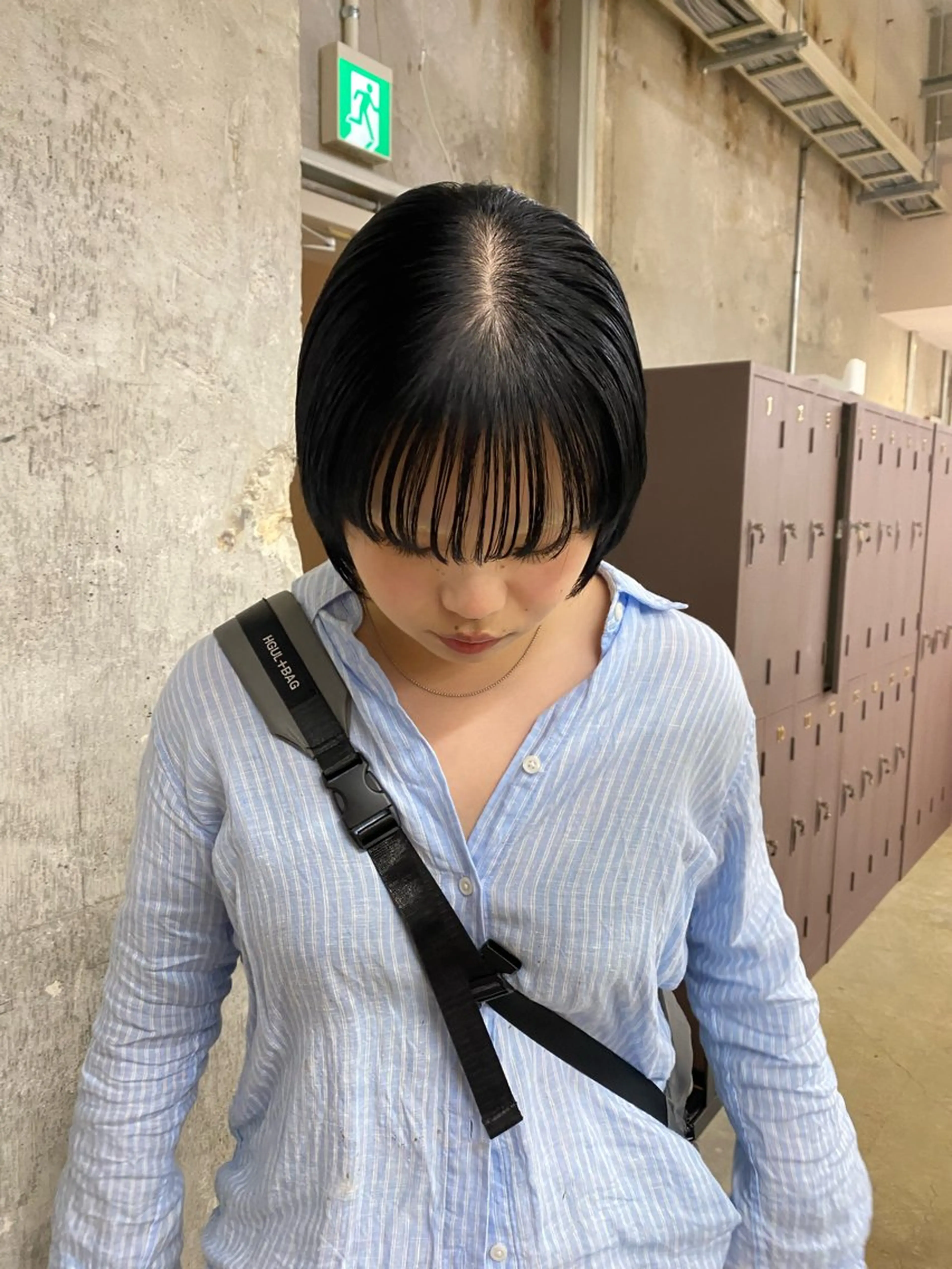 ショート ヘアカラー トリートメント ヘッドスパ 暖色カラー/オリーブ /ミニボブ/白柳美空のヘアスタイル
