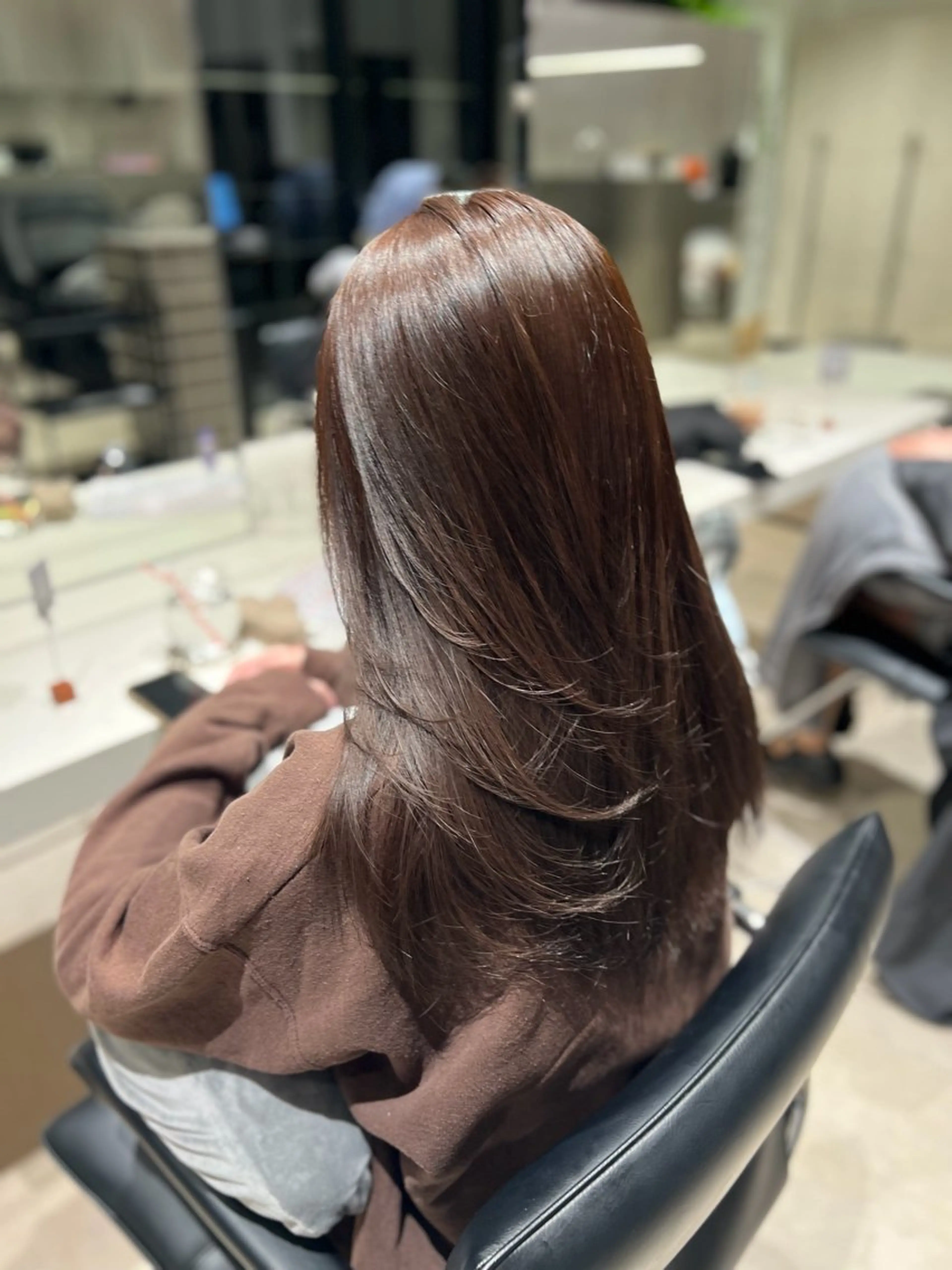 ロング ヘアカラー トリートメント 髪質改善/レイヤー 暖色/shiinaのヘアスタイル