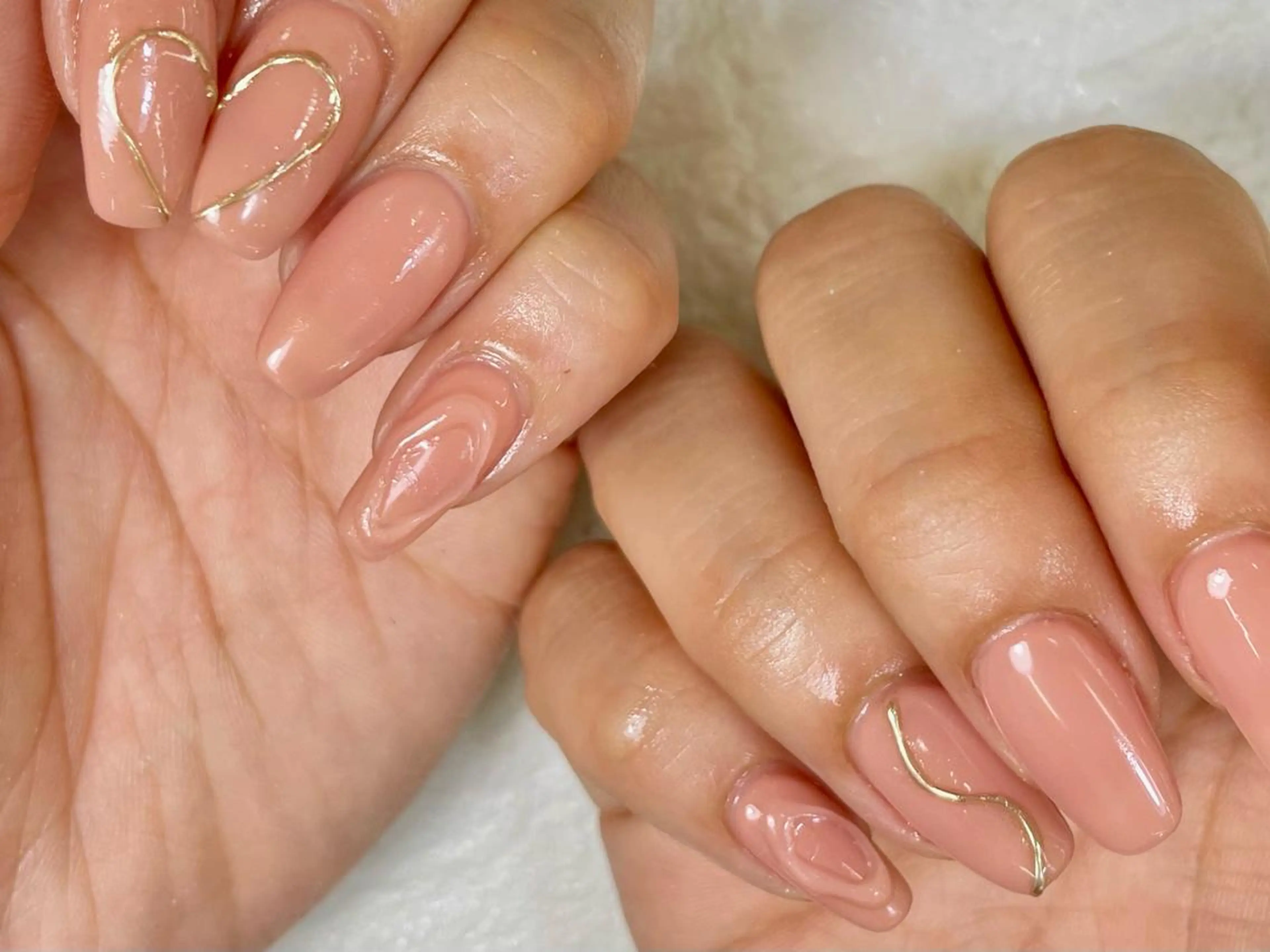 ネイル ハート ミラーネイル 持ち込み MINORI Nail&Waxのネイルデザイン