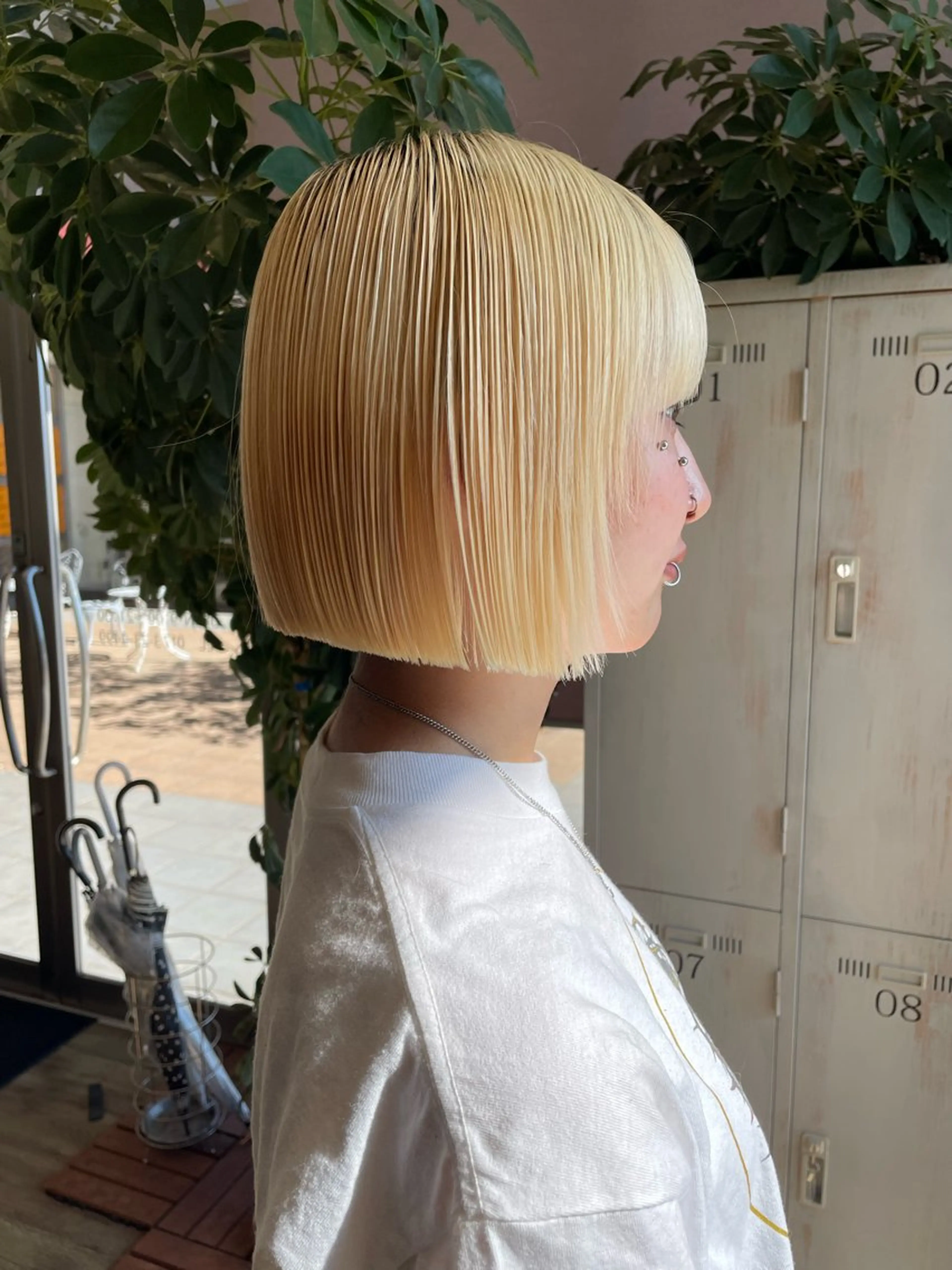 ミディアム ボブ カット ヘアカラー パーマ 白取 太一のヘアスタイル