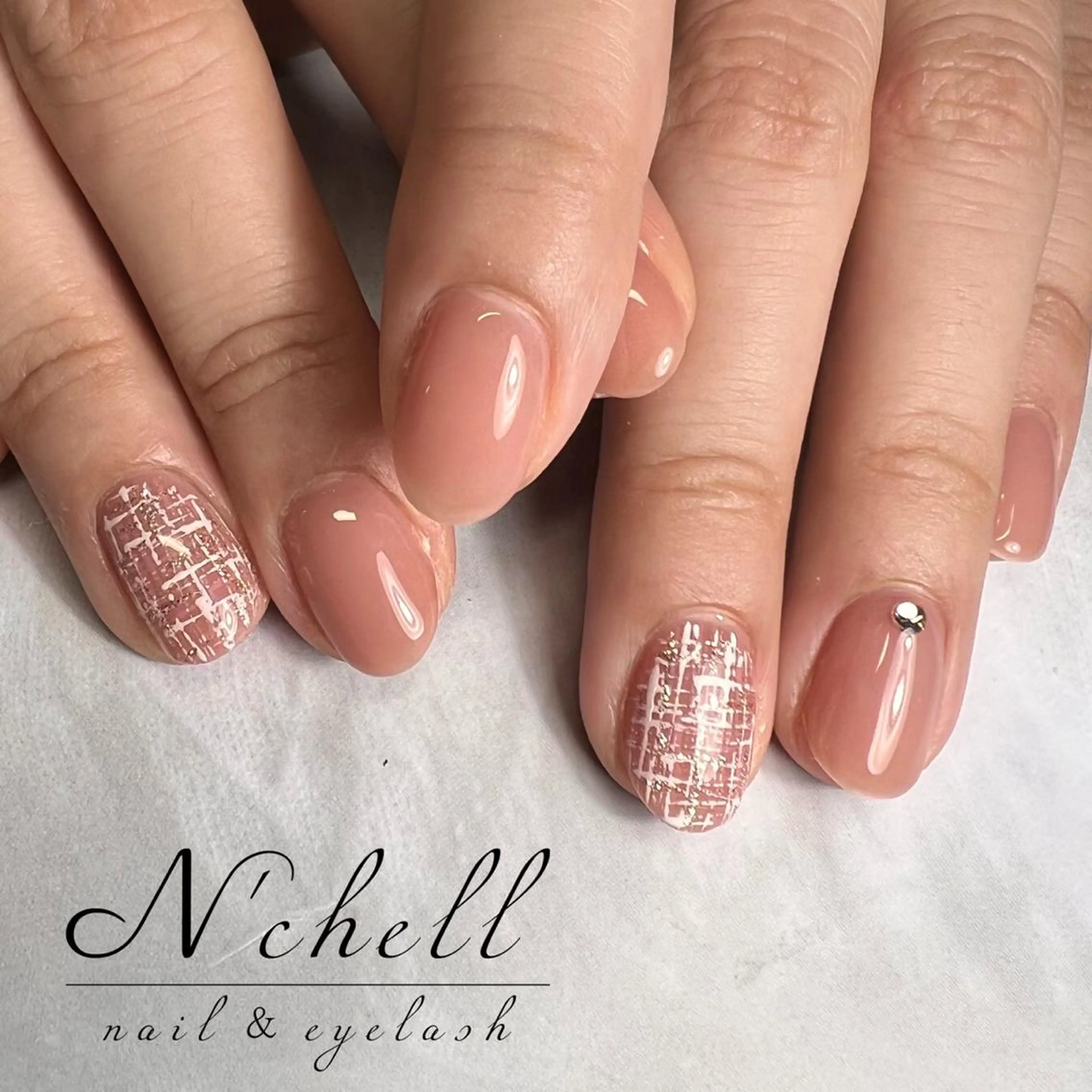 ネイル ツイードネイル ハンドネイル Nailist Aoiのネイルデザイン