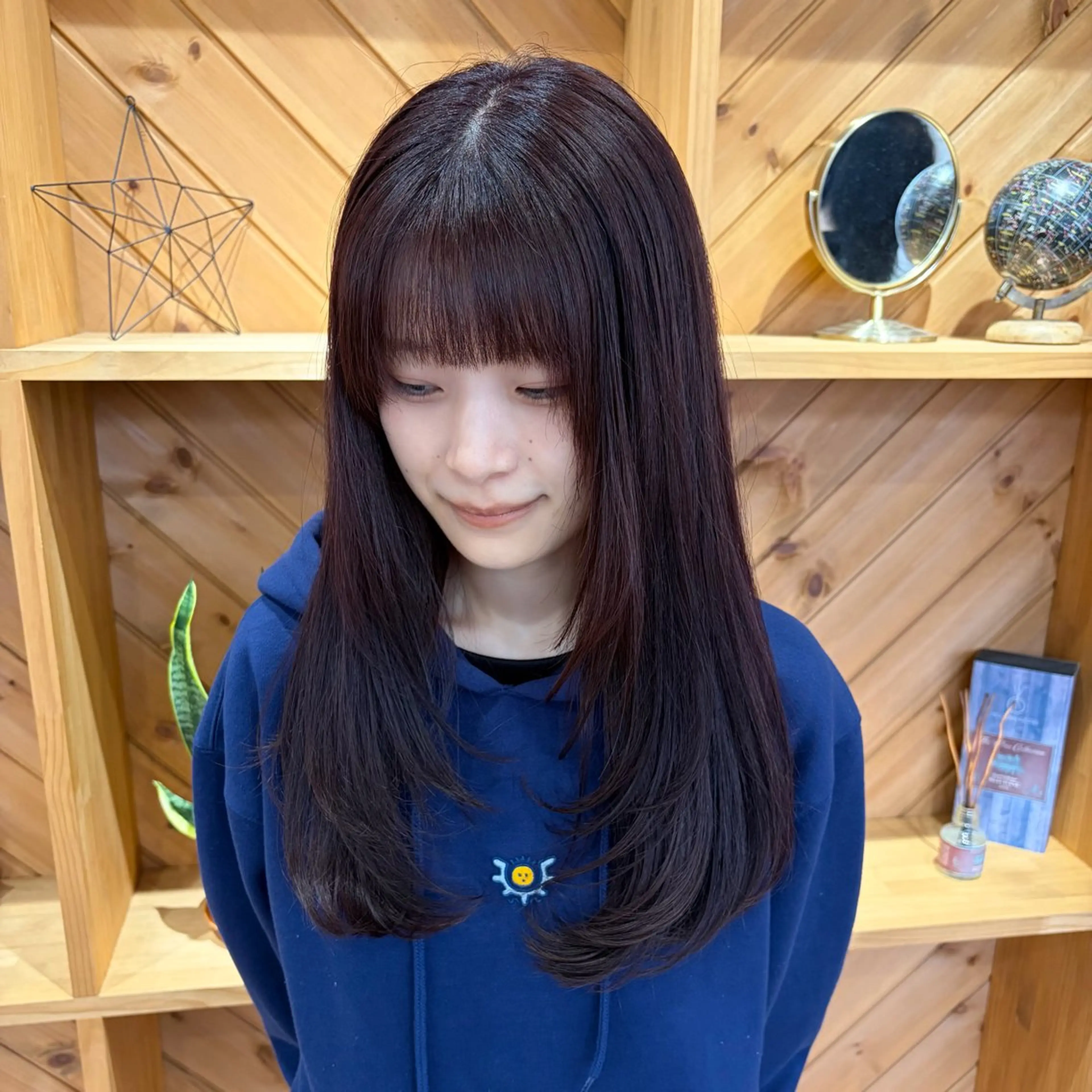 カラー 透明感カラー レッドカラー ヘアカラー トリートメント 中野 莉子のマツエク・マツパデザイン
