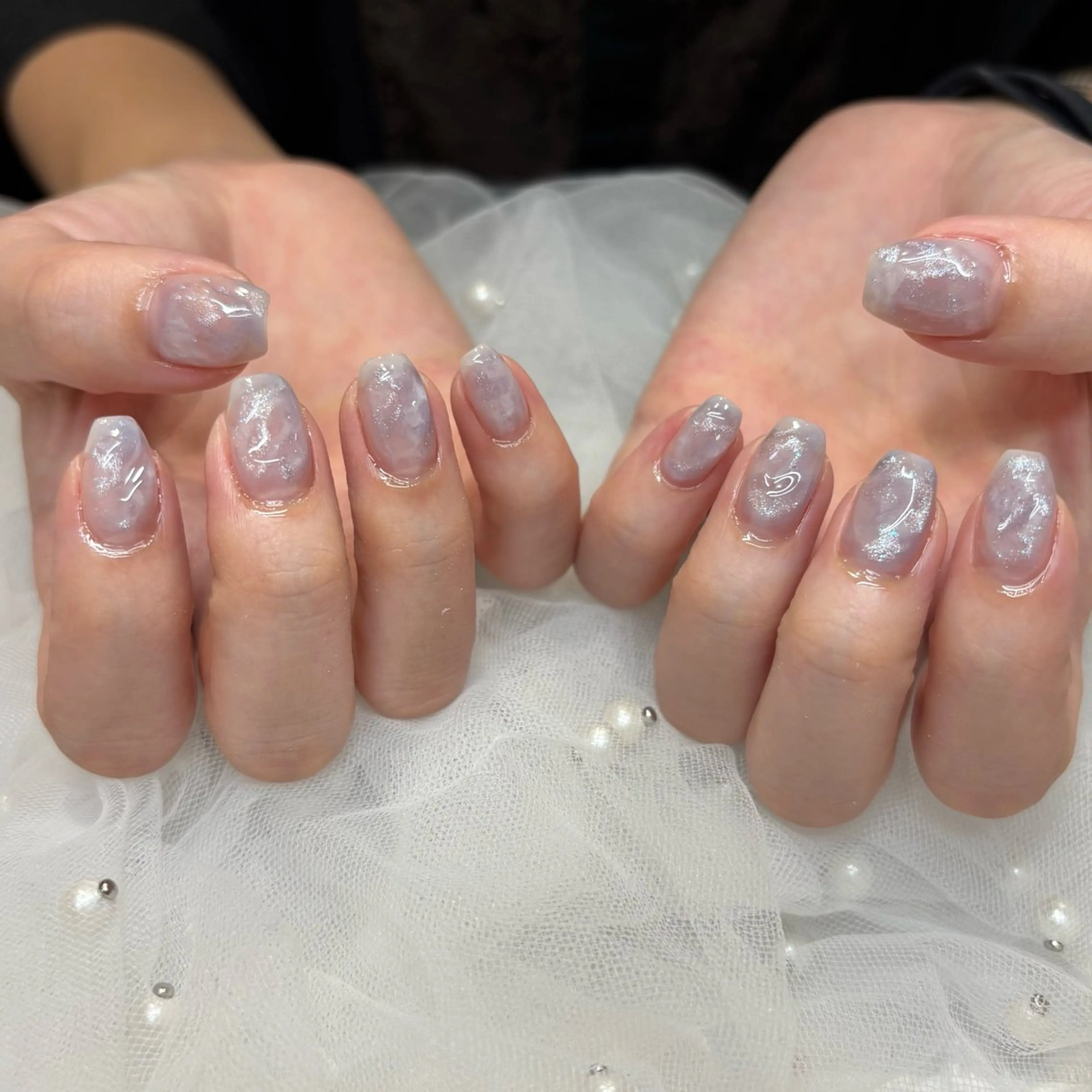 ネイル キラキラネイル ぷっくりネイル 荒巻 めいのネイルデザイン
