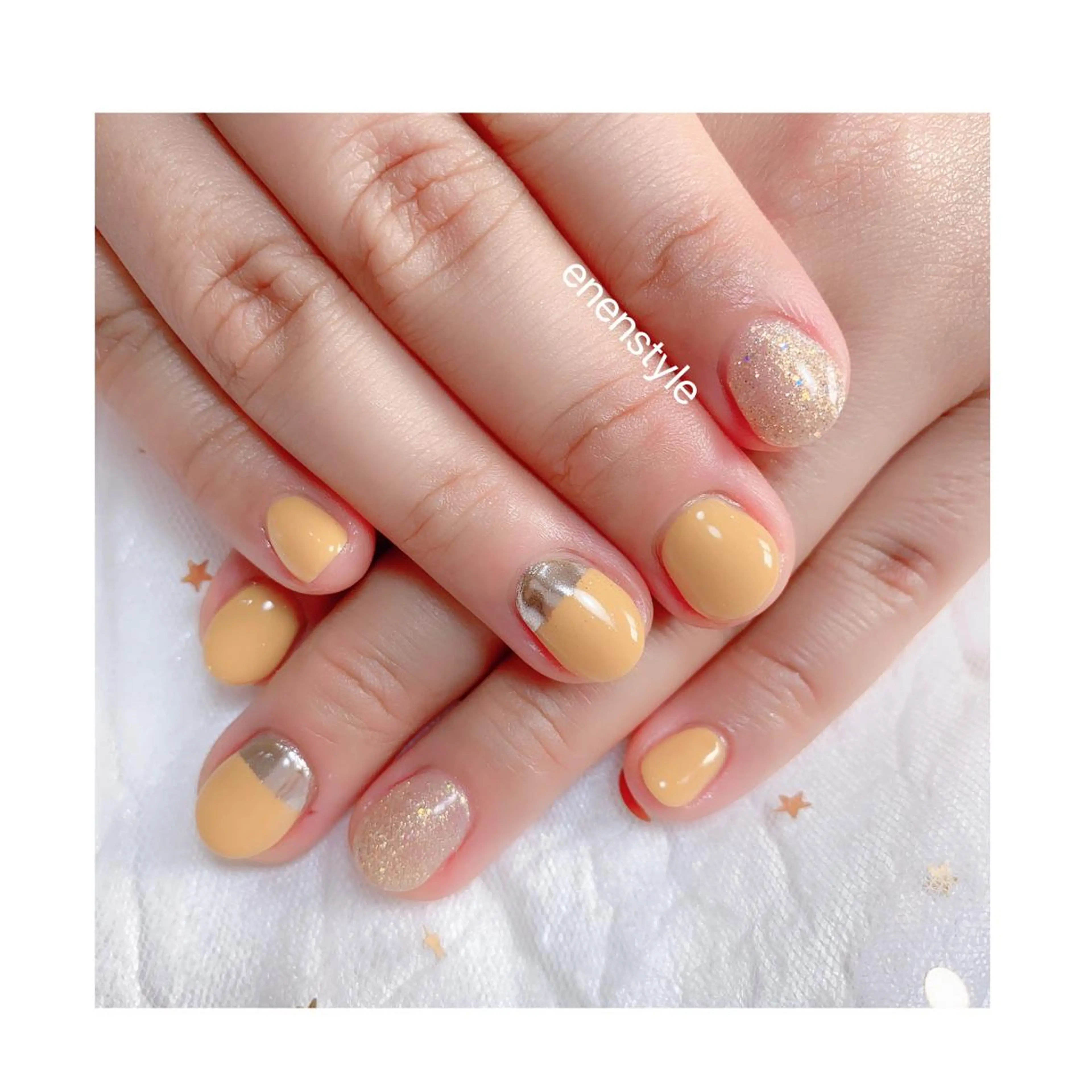 ショート ネイル ジェルネイル ニュアンスネイル オフィスネイル ワンカラーネイル パラジェル 👑enen style👑のネイルデザイン