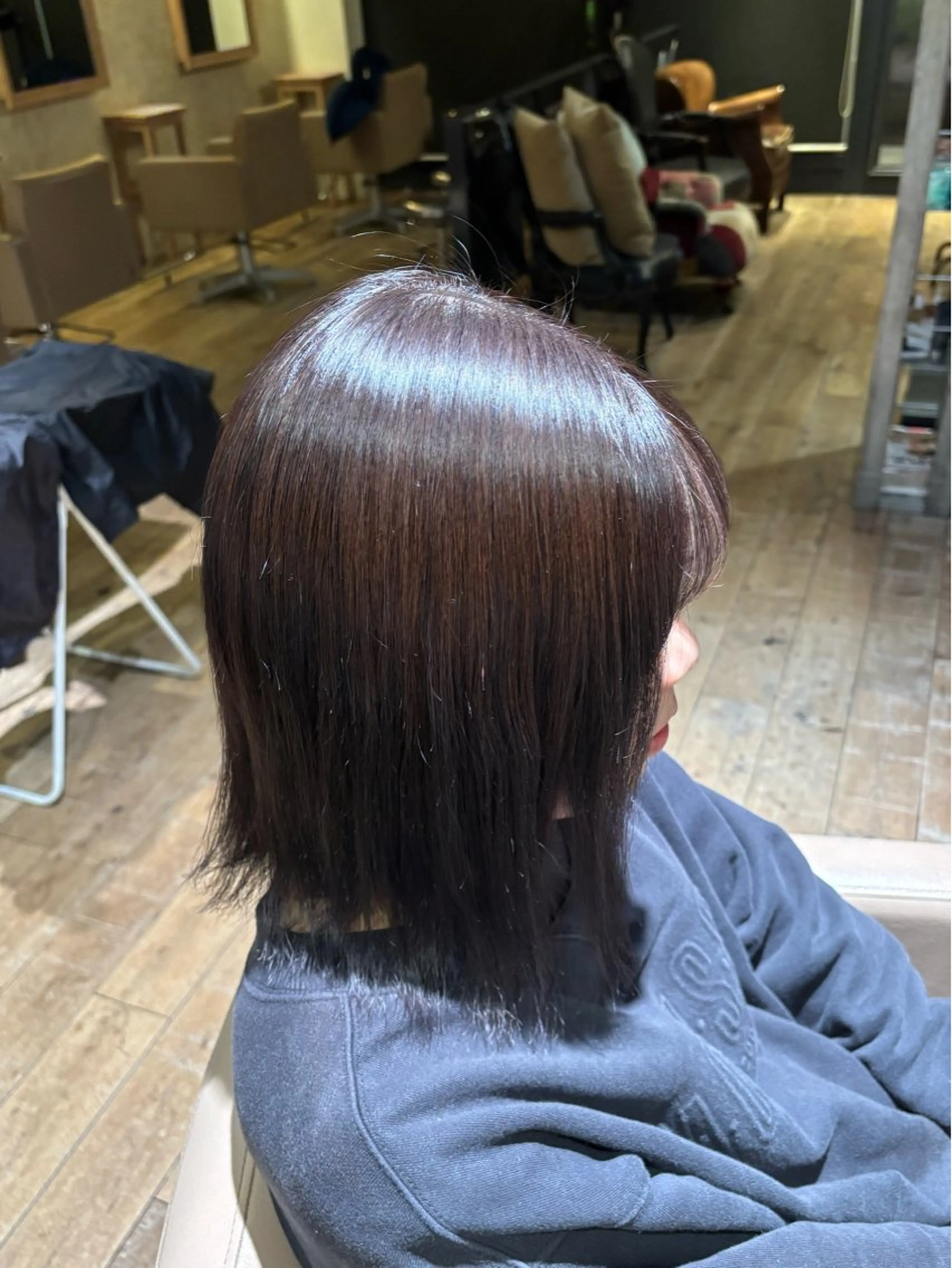 ミディアム 縮毛矯正 hinano/ 梅田 カットモデルのヘアスタイル