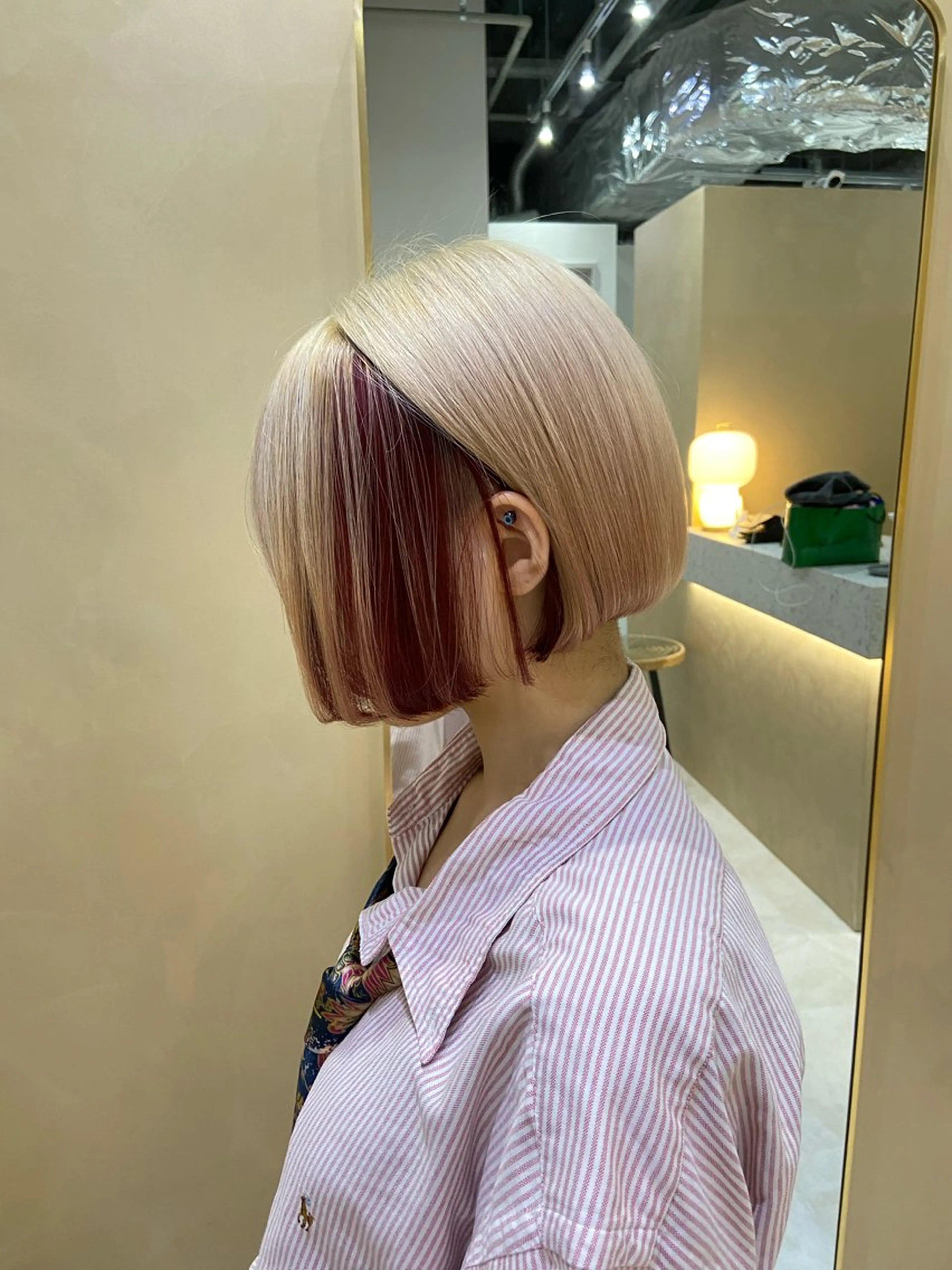 ケアブリーチ+髪質改善inケアカラー+褪色抑制リンケージトリートメント +カット付きの写真