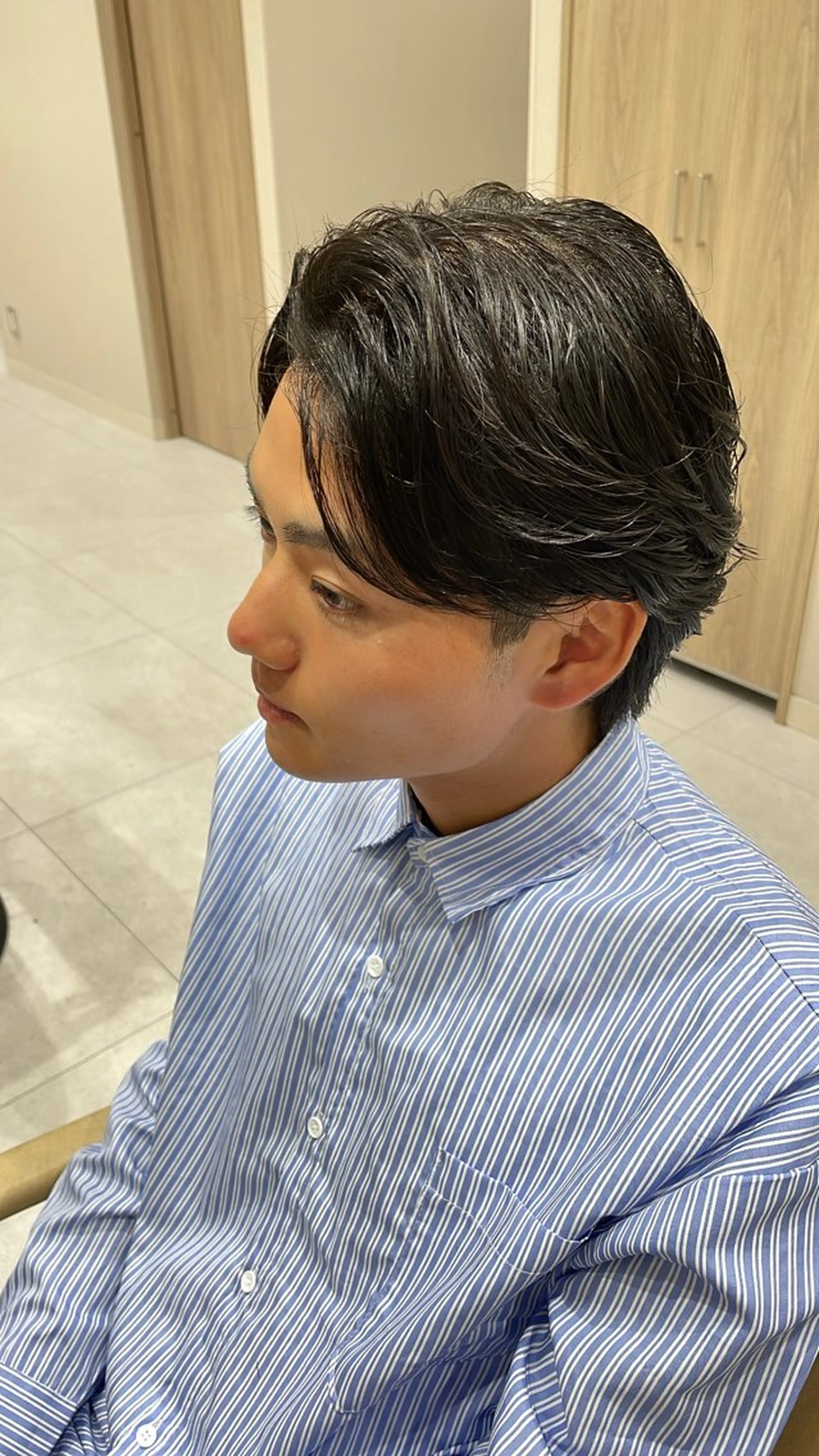 パーマ メンズ カット パーマ 暖色カラー/ブリーチ /ボブ/本間陽南のヘアスタイル