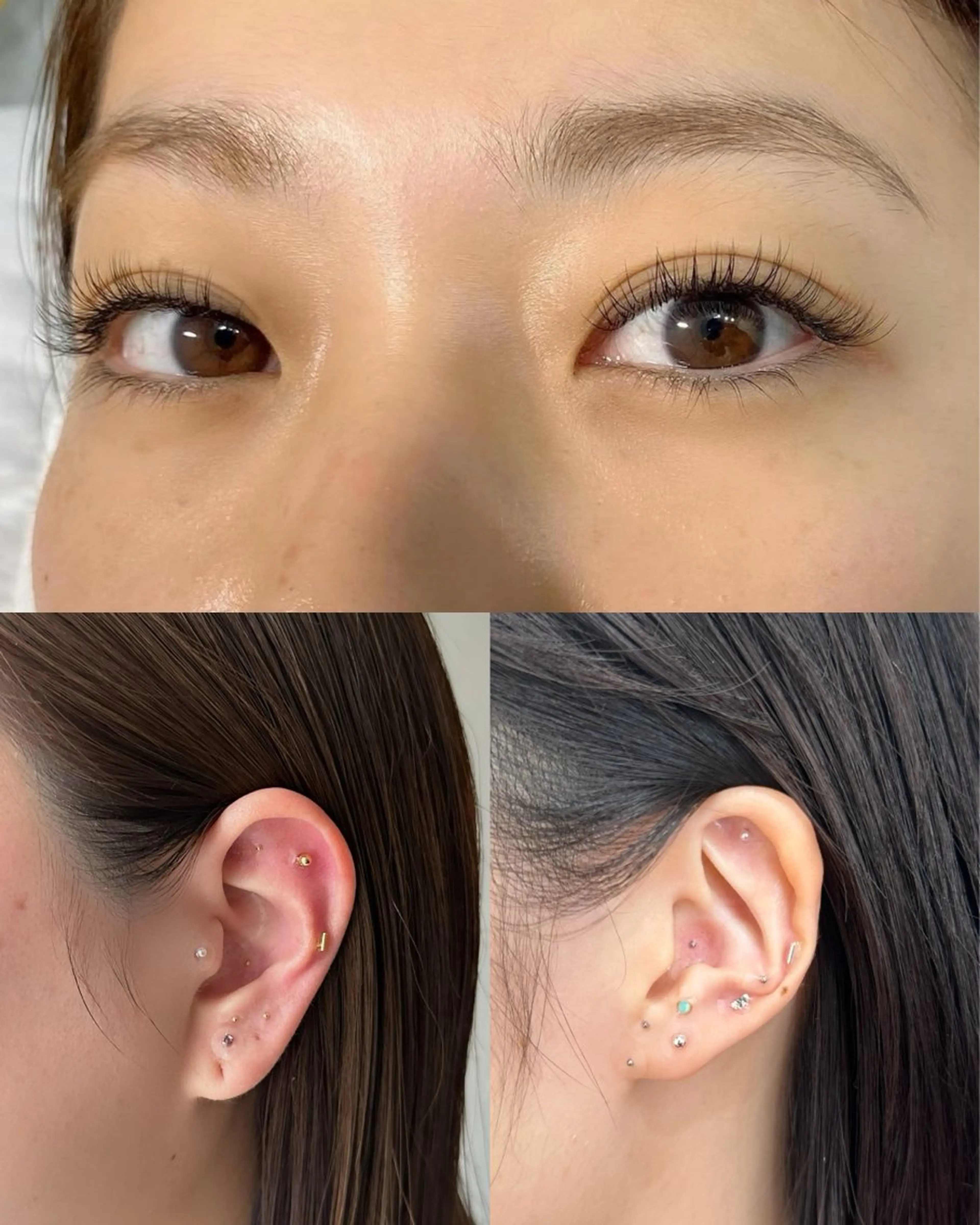 【無料モデル】マツエクDカール11㎜100本+耳ツボジュエリー同時施術の写真