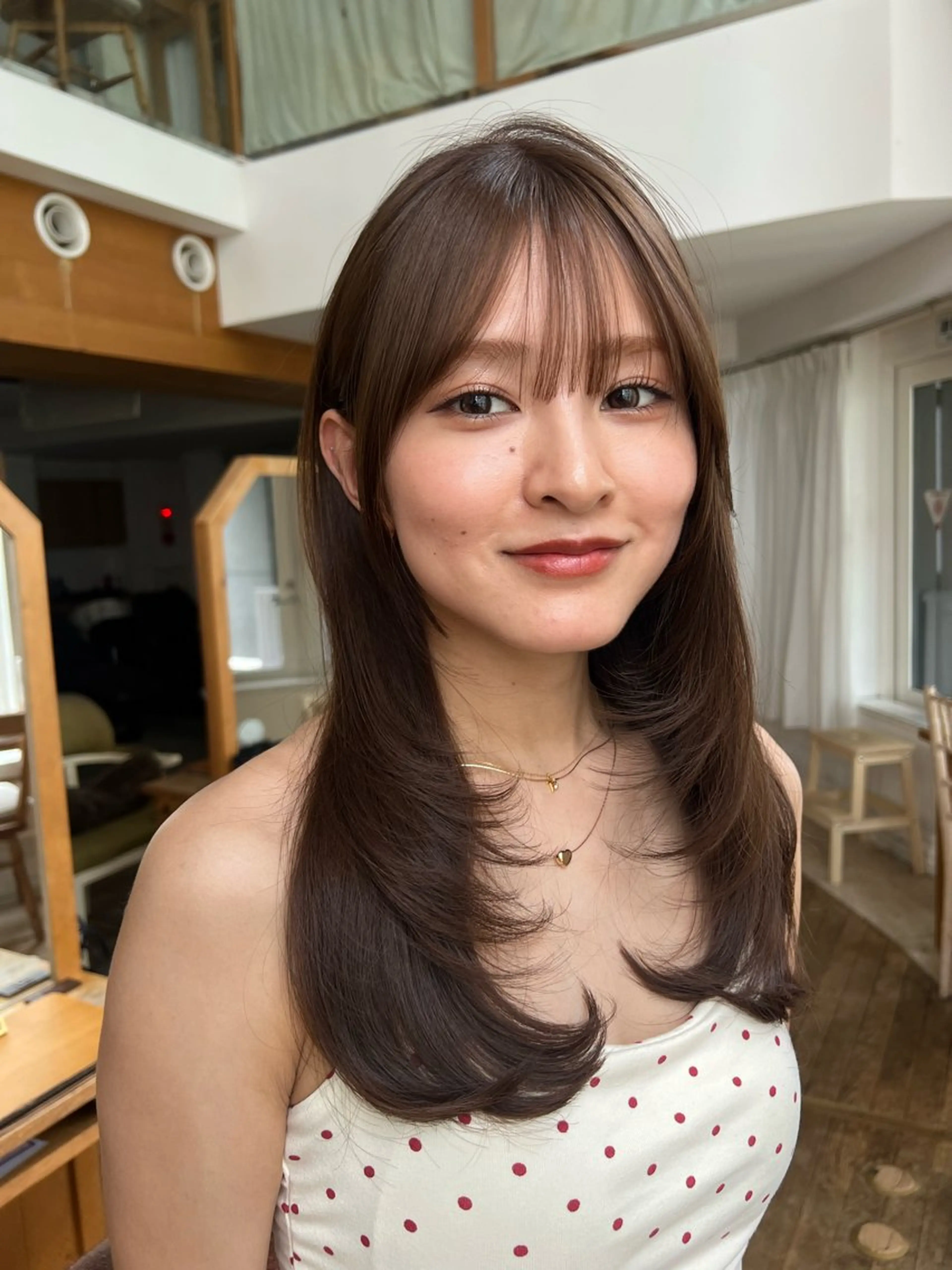 ミディアム レイヤーカット ヘアカラー 望月威吹/表参道/レ イヤー/似合わせのヘアスタイル