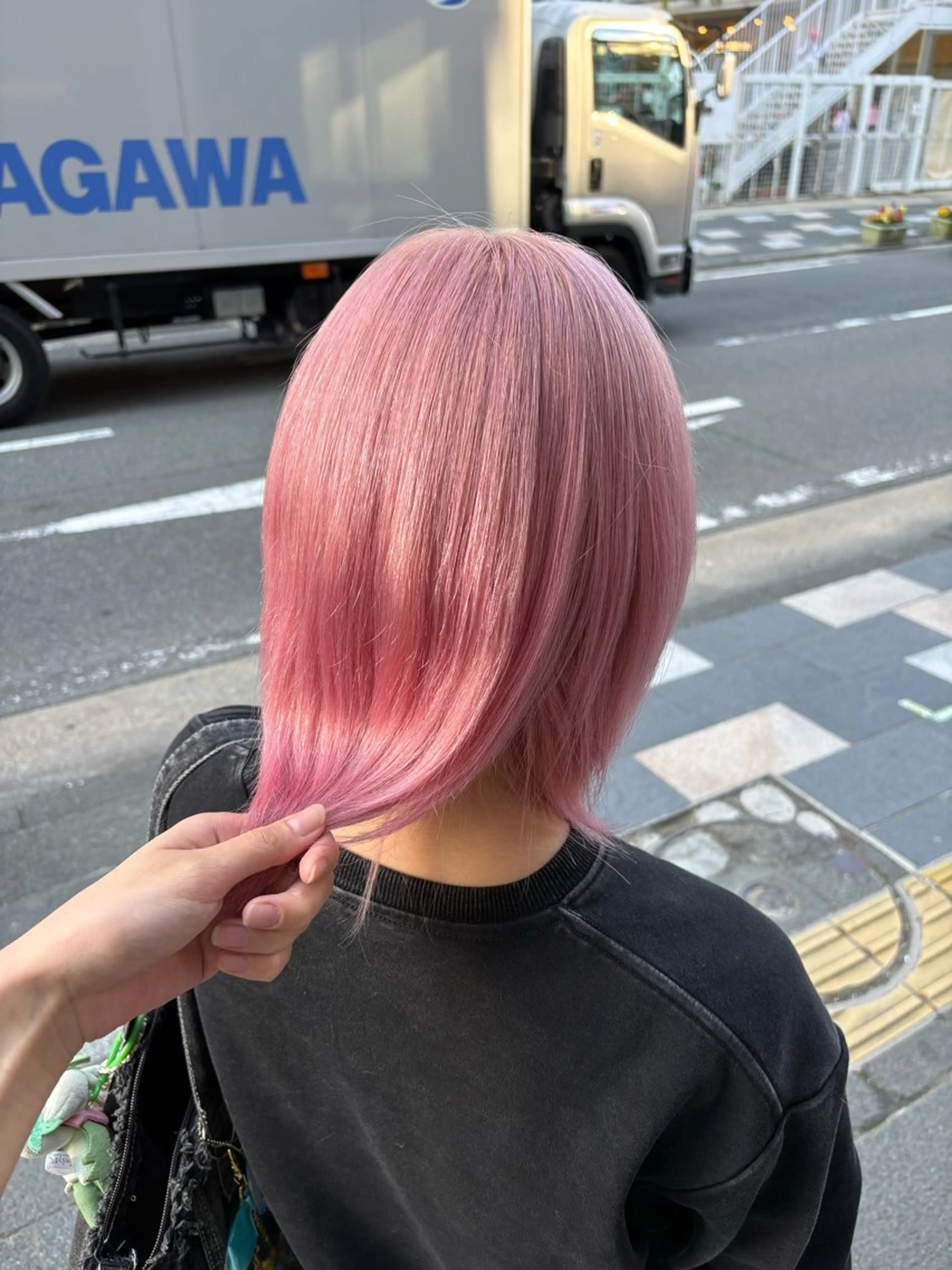 カラー 紅/博多ブリーチ/ ハイトーン/透明感のヘアスタイル