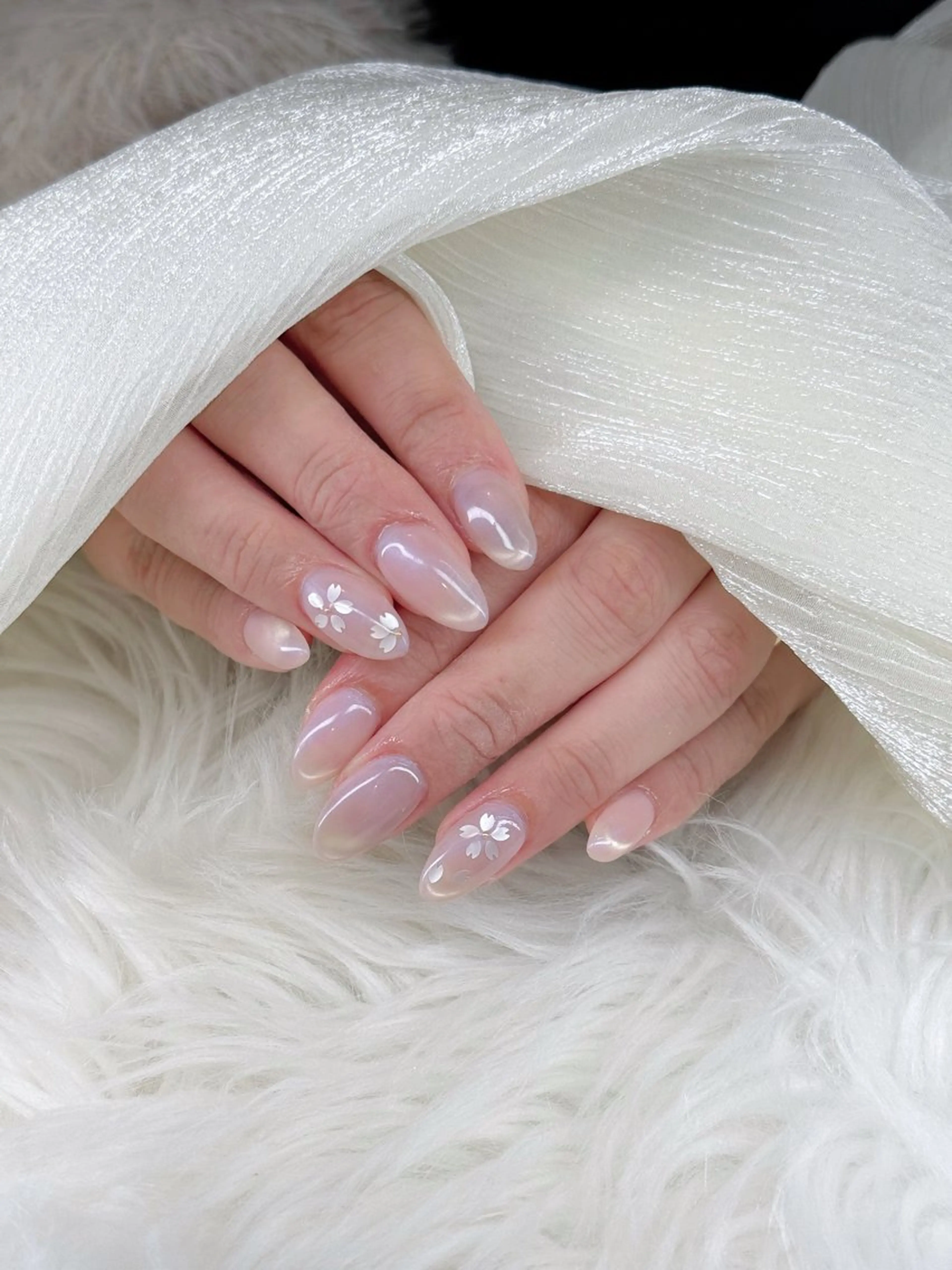 ネイル 春ネイル ハンドネイル Agate miku🎀‧₊のネイルデザイン